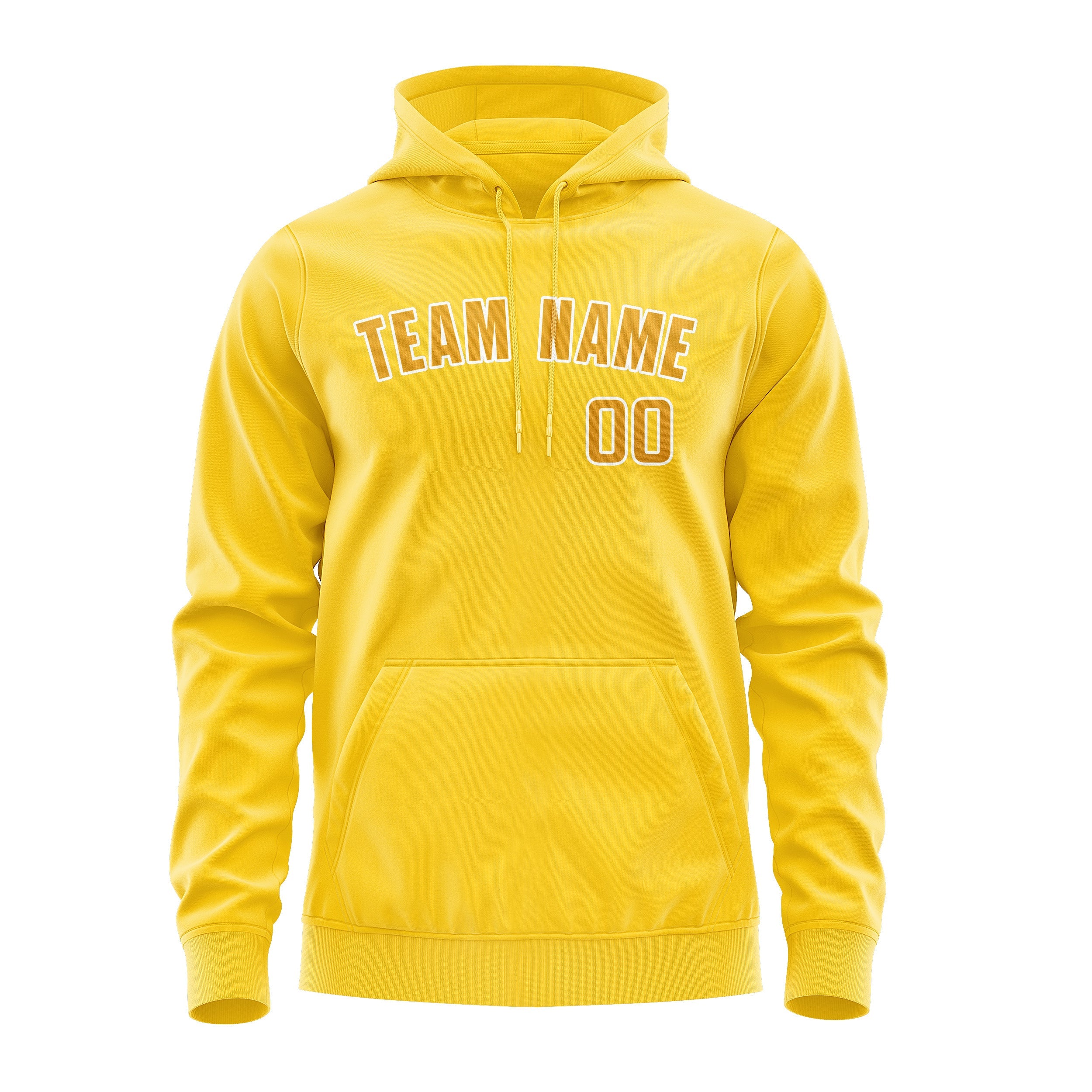 Sweat à capuche jaune doré personnalisé 