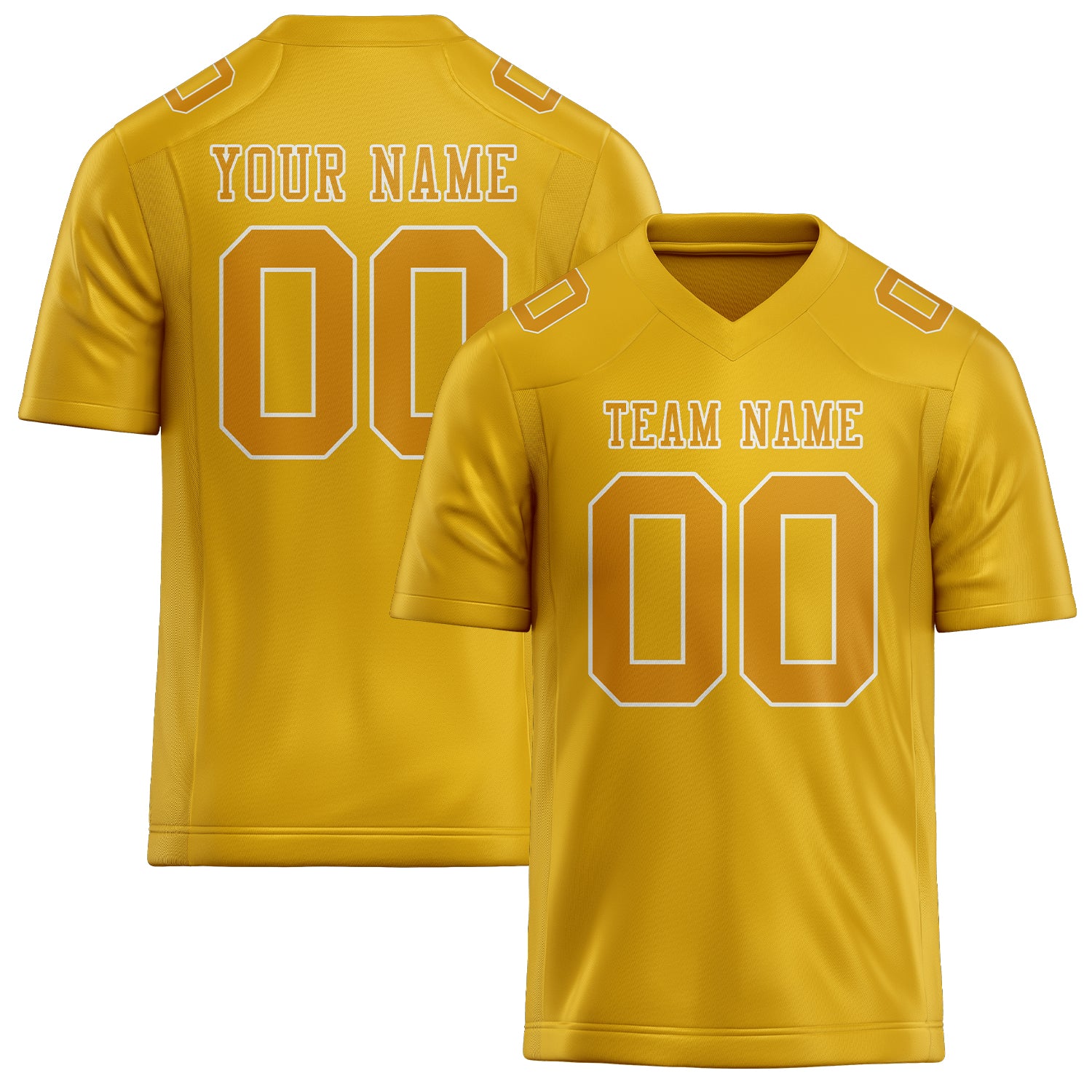 Maillot de football personnalisé jaune or