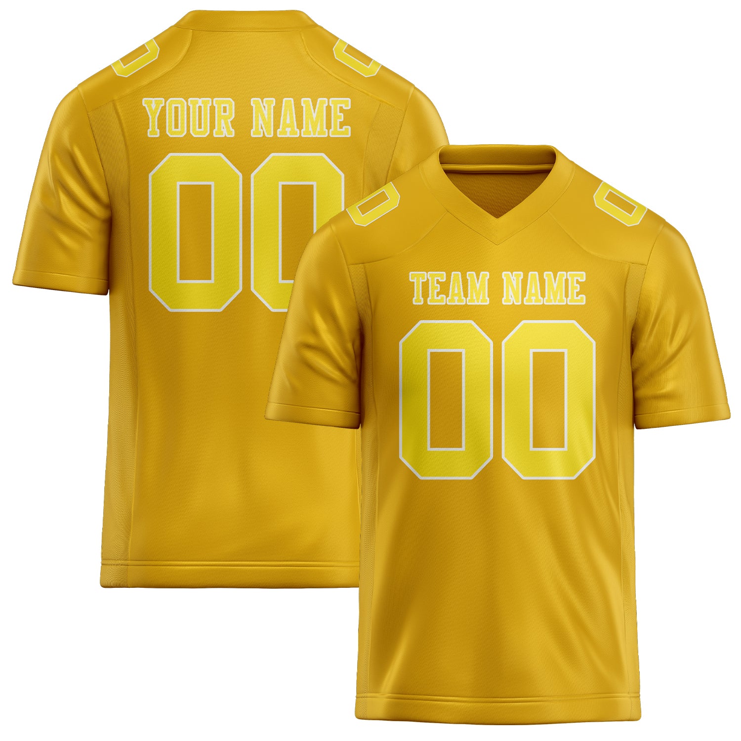 Maillot de football personnalisé or et jaune clair