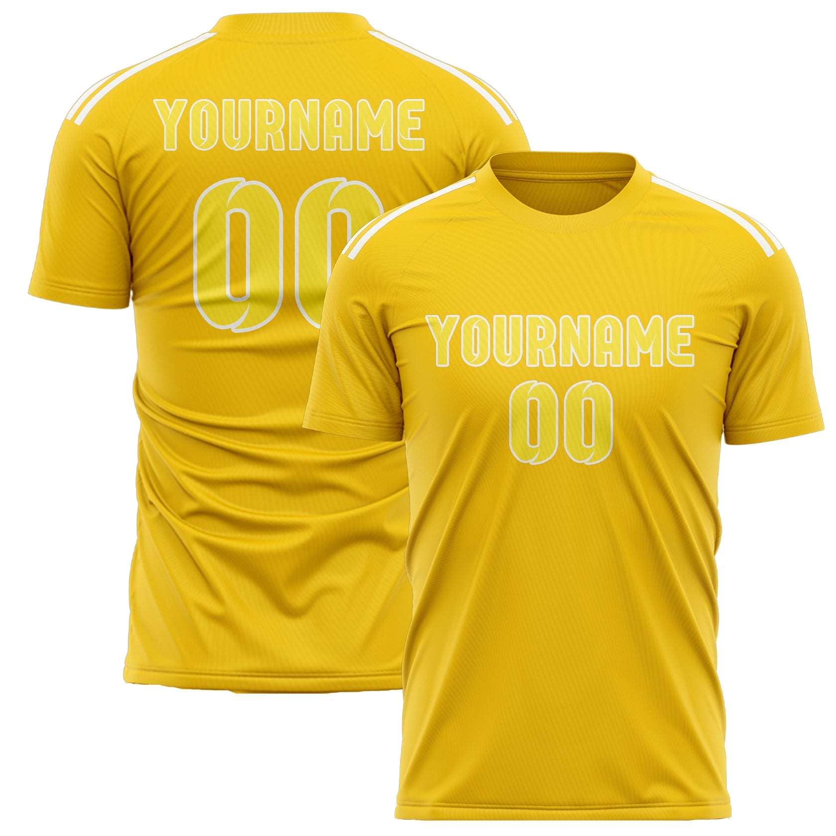 Maillot de football personnalisé or et jaune clair