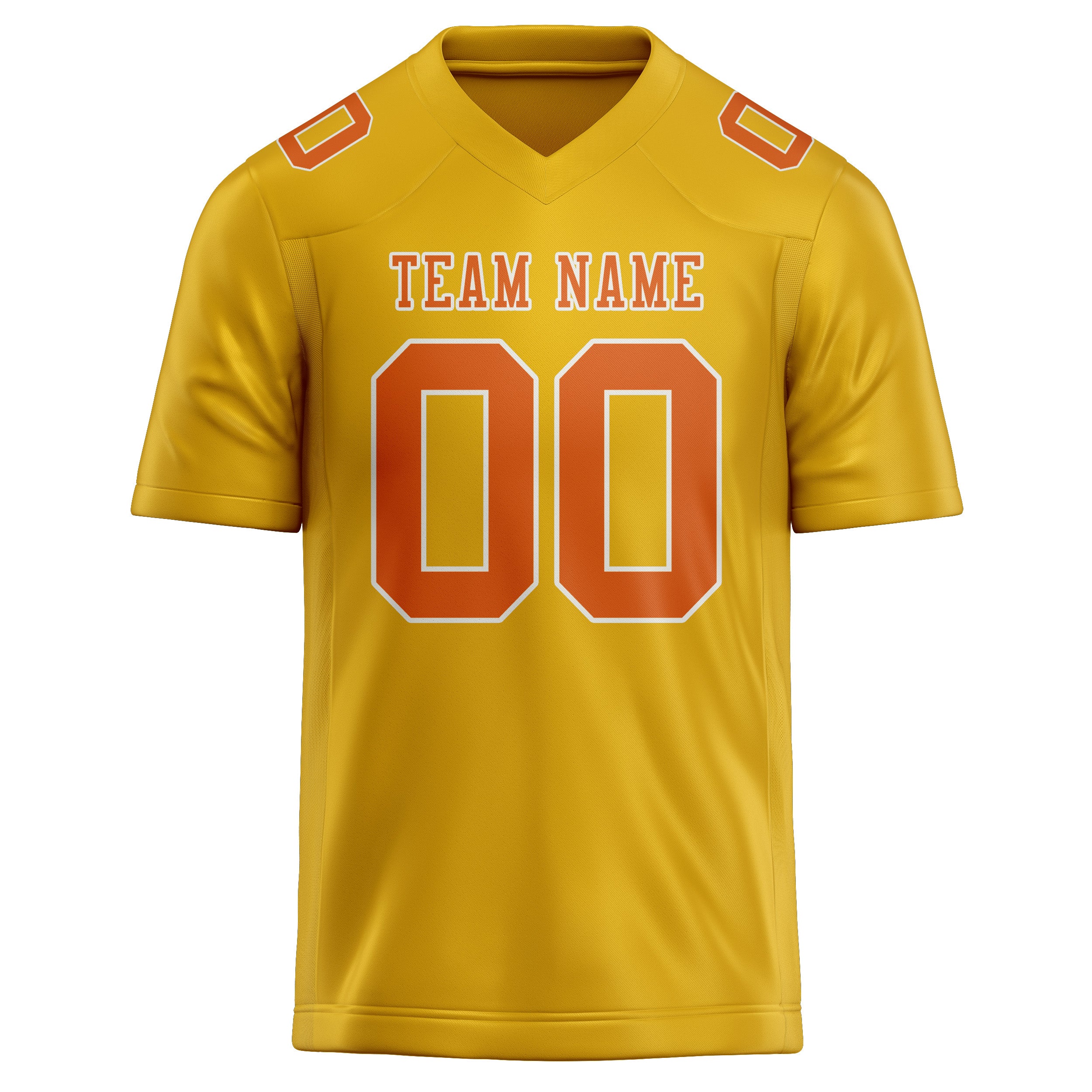 Maillot de football personnalisé or et orange