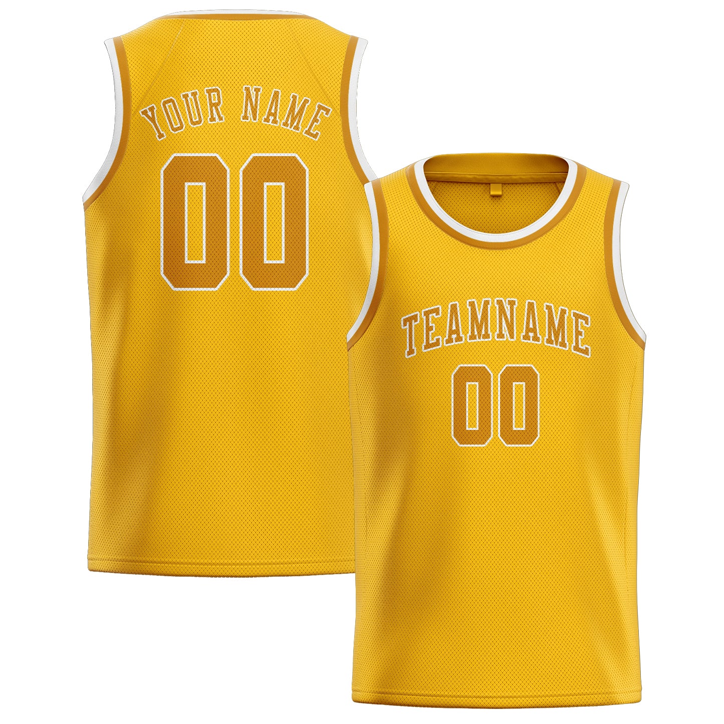 Maillot de basketball personnalisé jaune or