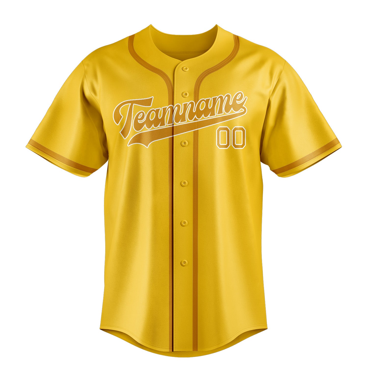 Maillot de baseball personnalisé jaune or