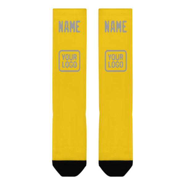 Chaussettes hautes personnalisées or gris