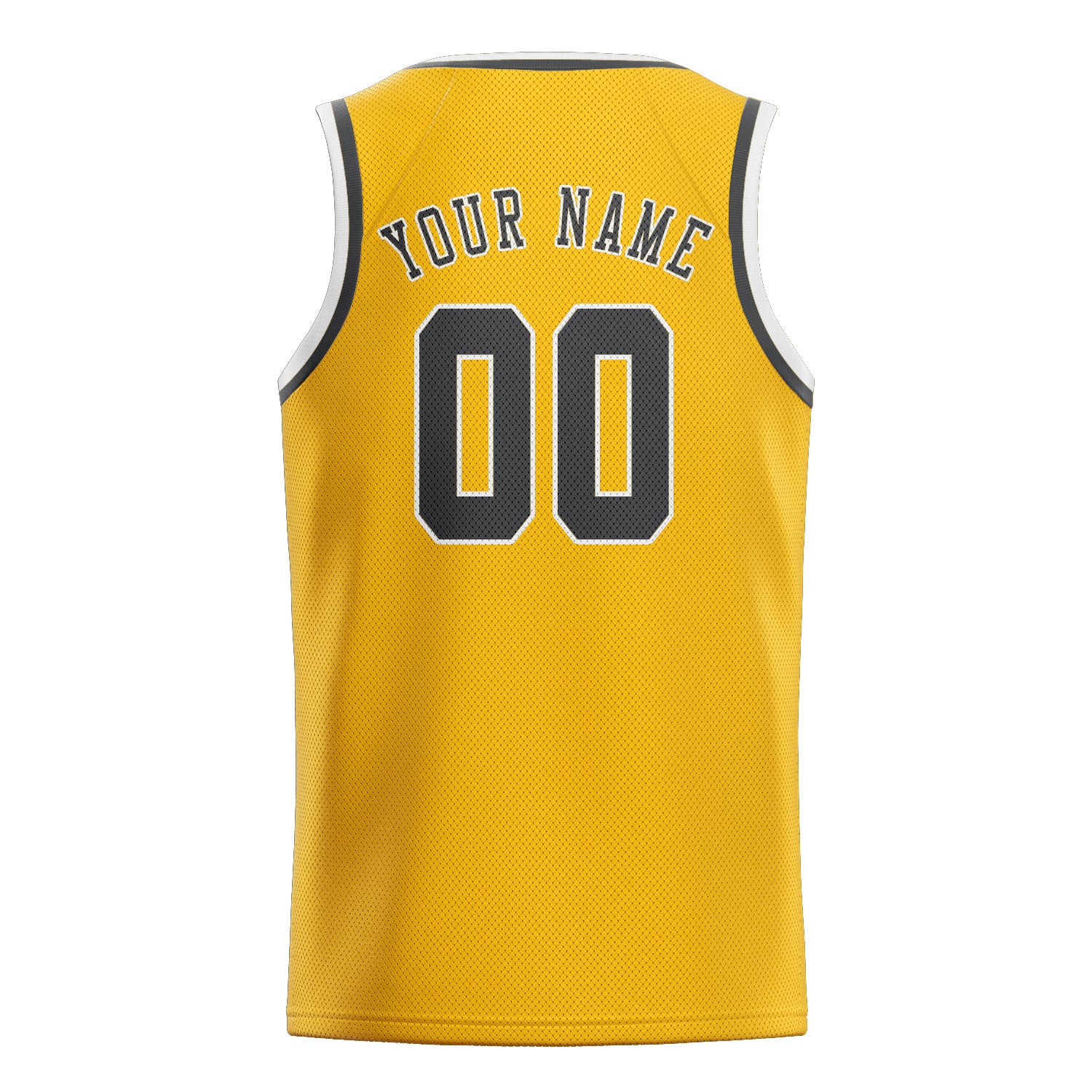 Maillot de basketball personnalisé or et gris foncé