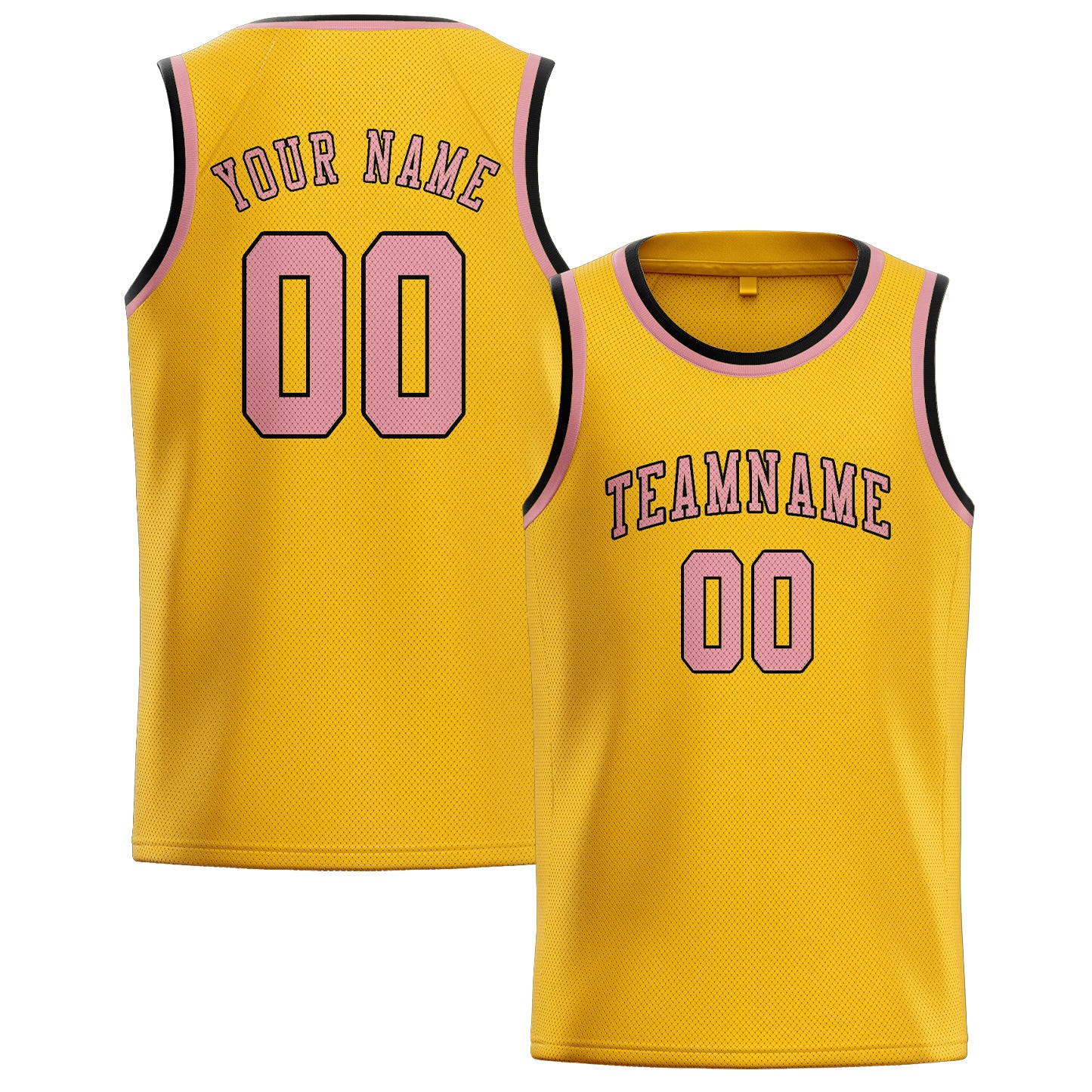 Maillot de basketball personnalisé or rose clair