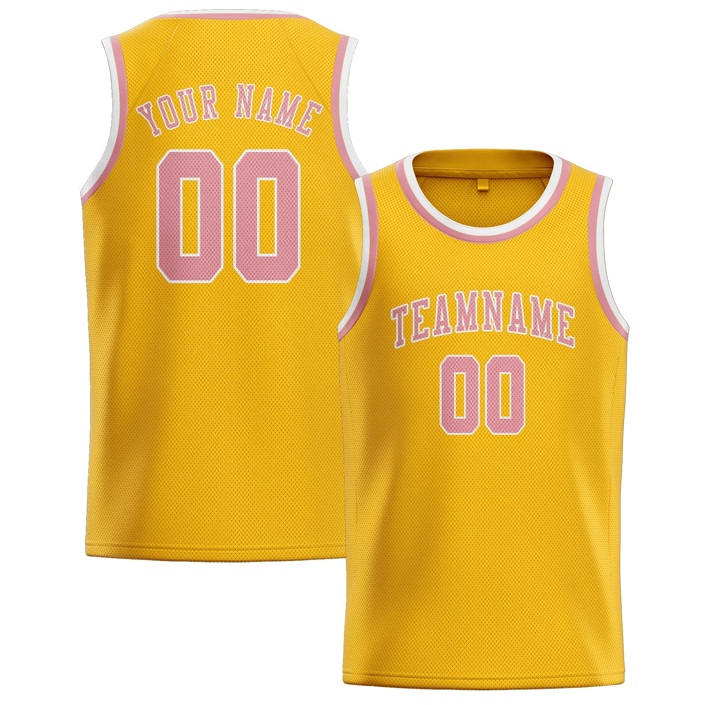 Maillot de basketball personnalisé or rose clair