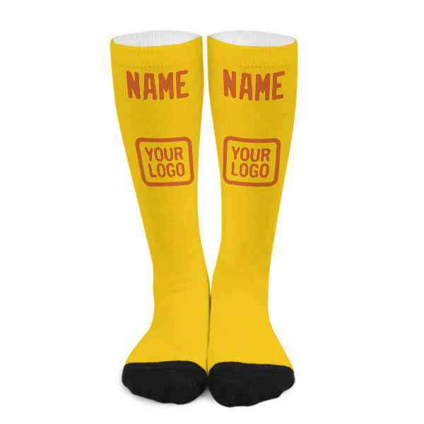 Chaussettes hautes personnalisées or orange