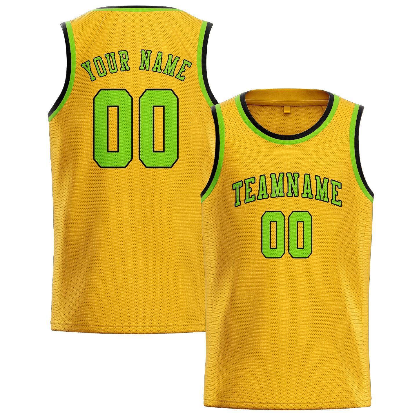 Maillot de basketball personnalisé or et vert émeraude