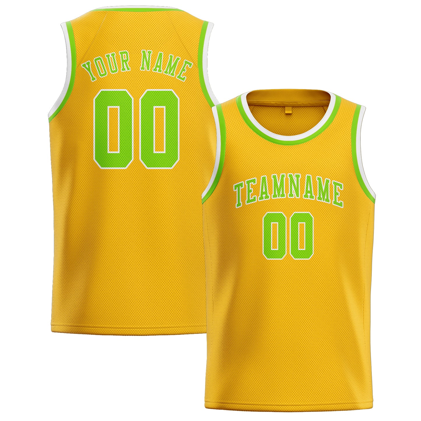 Maillot de basketball personnalisé or et vert émeraude