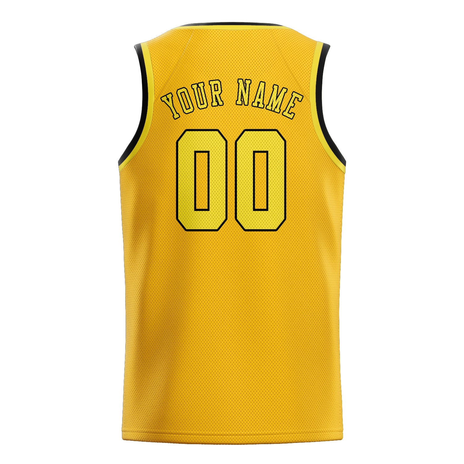 Maillot de basketball personnalisé or et jaune clair