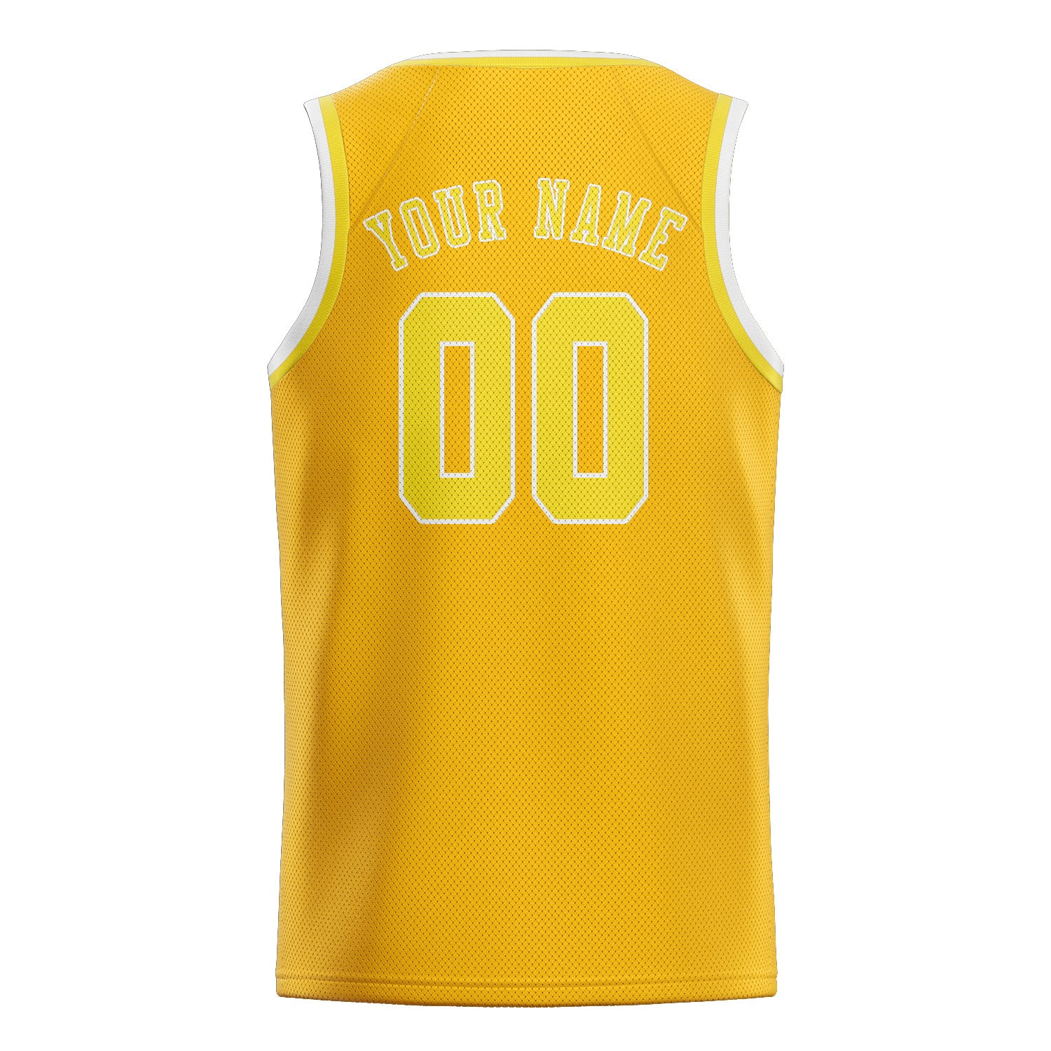 Maillot de basketball personnalisé or et jaune clair