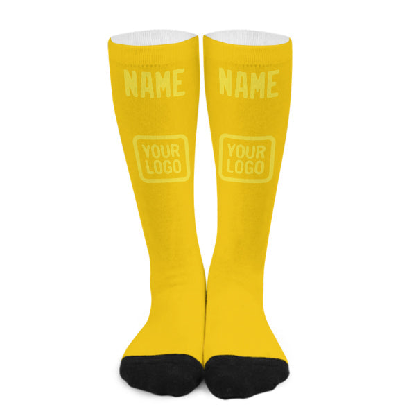 Chaussettes hautes personnalisées or et jaune clair