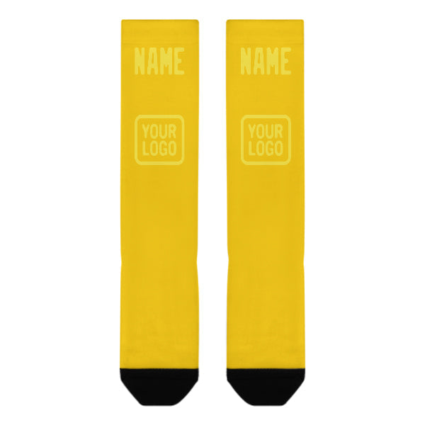 Chaussettes hautes personnalisées or et jaune clair