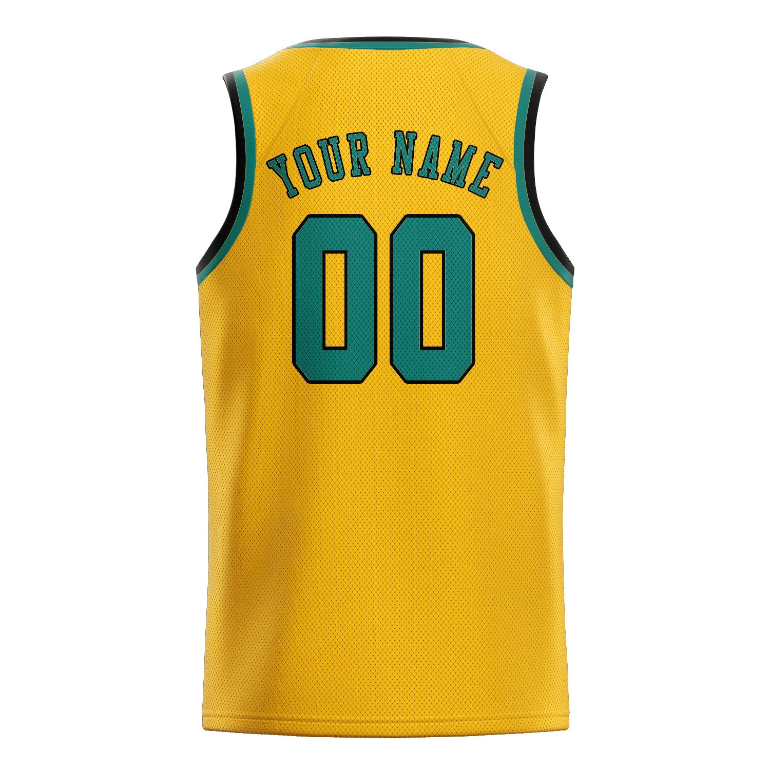 Maillot de basketball personnalisé or bleu vert