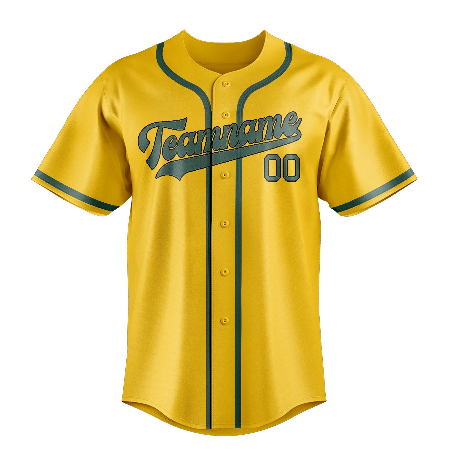 Maillot de baseball personnalisé or bleu vert