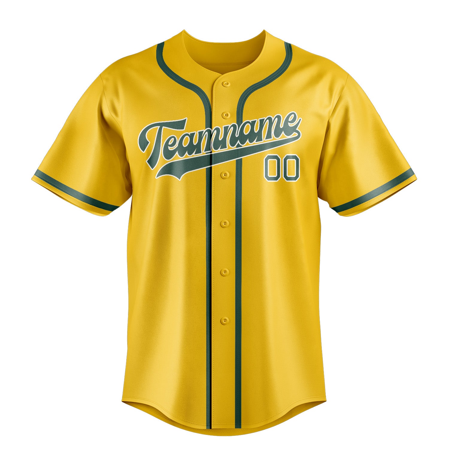 Maillot de baseball personnalisé or bleu vert
