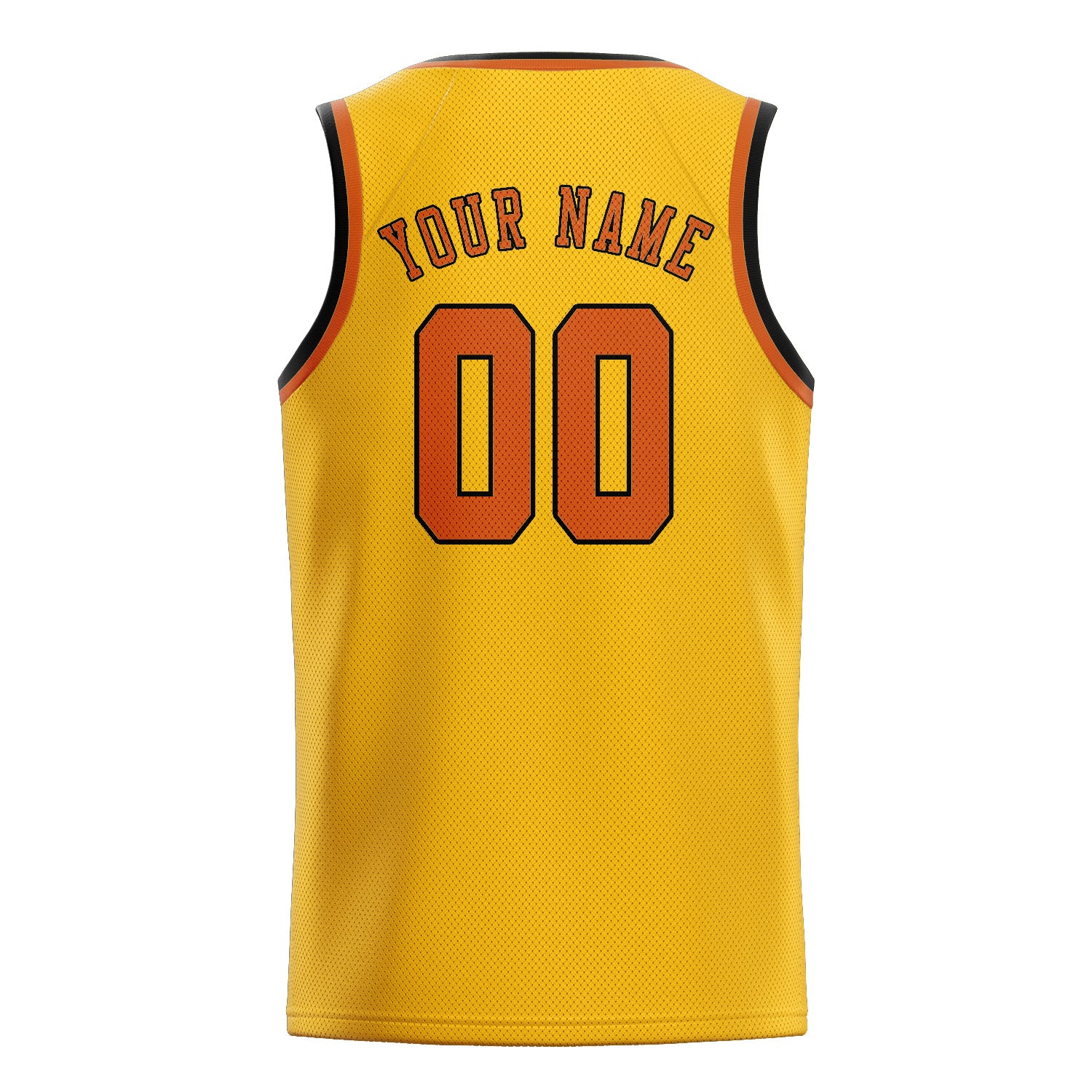Maillot de basketball personnalisé or et orange