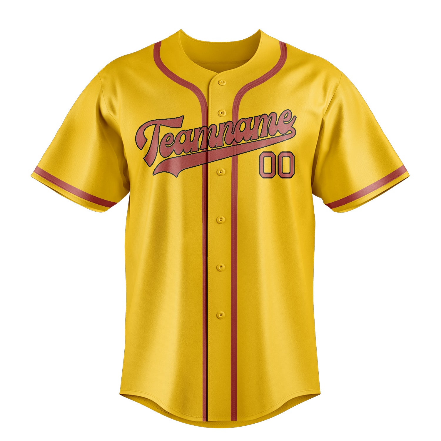 Maillot de baseball personnalisé or et cuivre rose