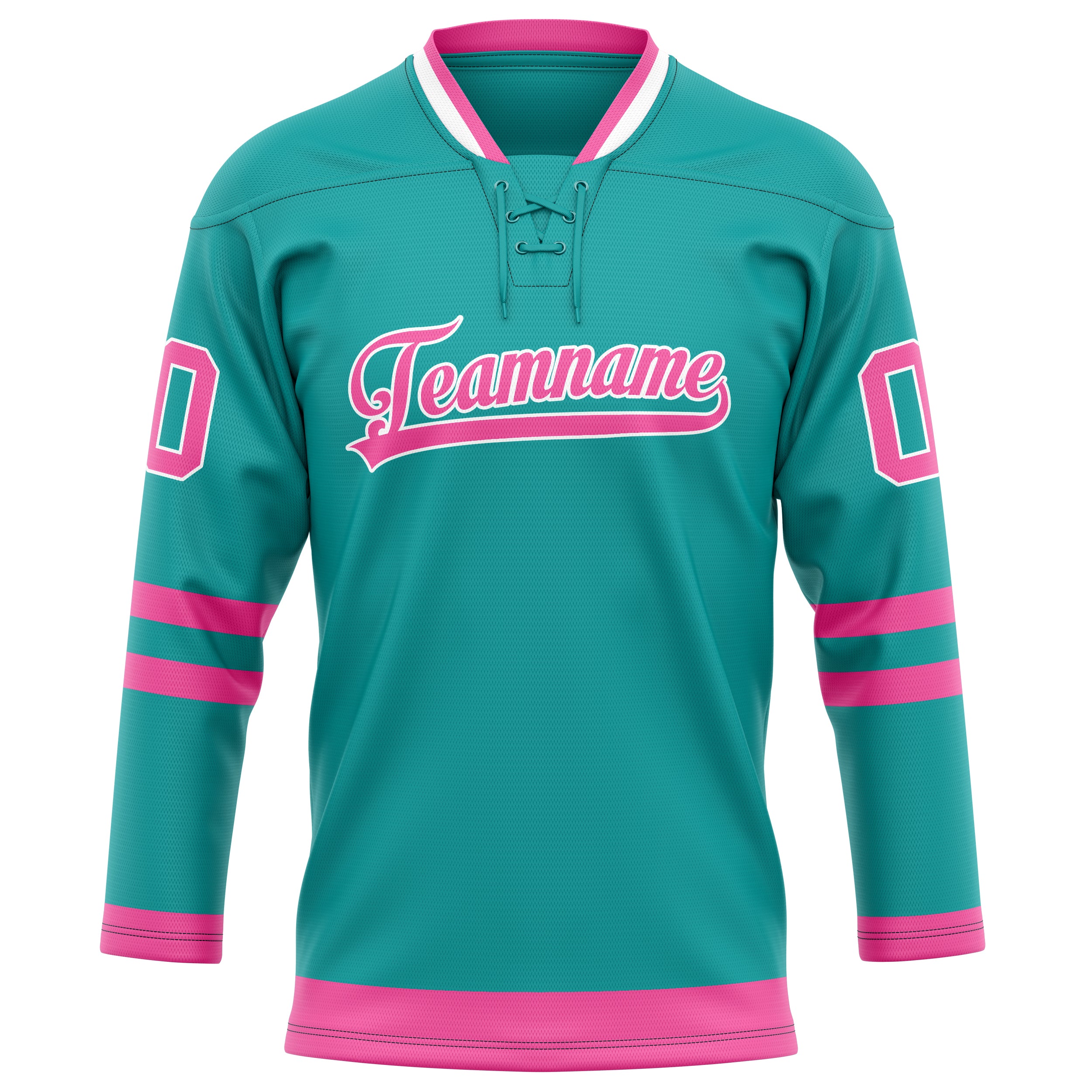 Maillot de hockey personnalisé rose turquoise uni
