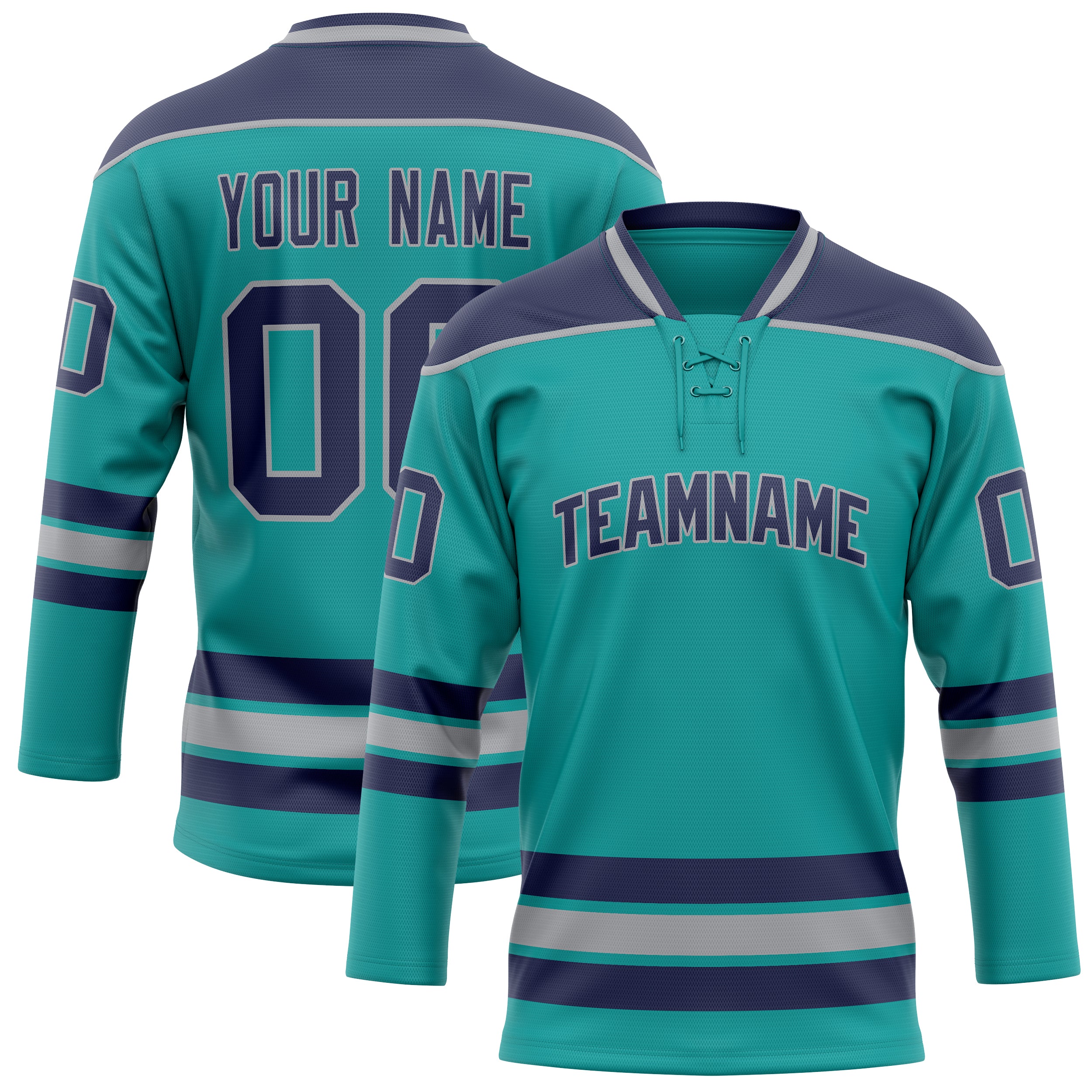 Maillot de hockey personnalisé bleu marine uni