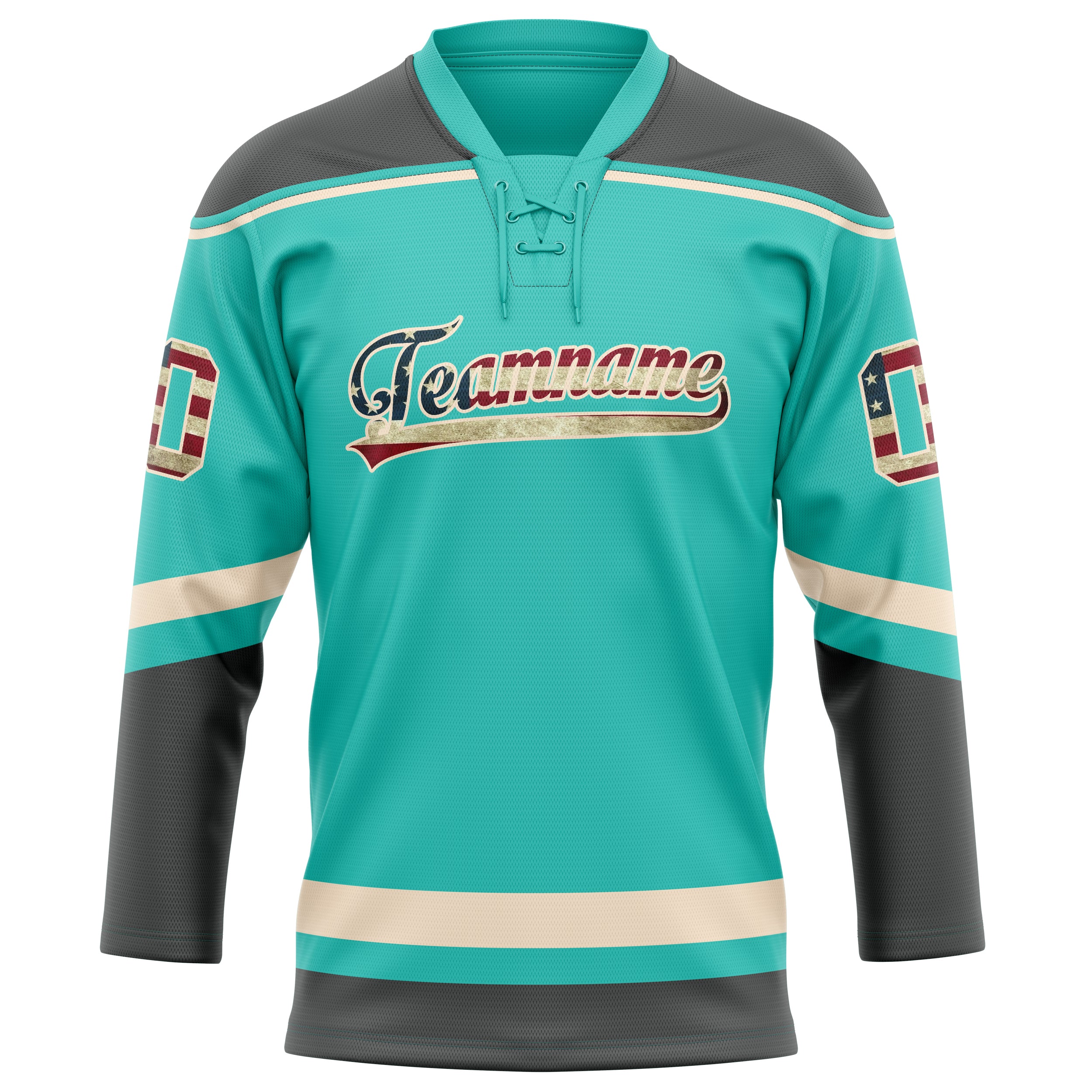 Maillot de hockey personnalisé gris aqua uni
