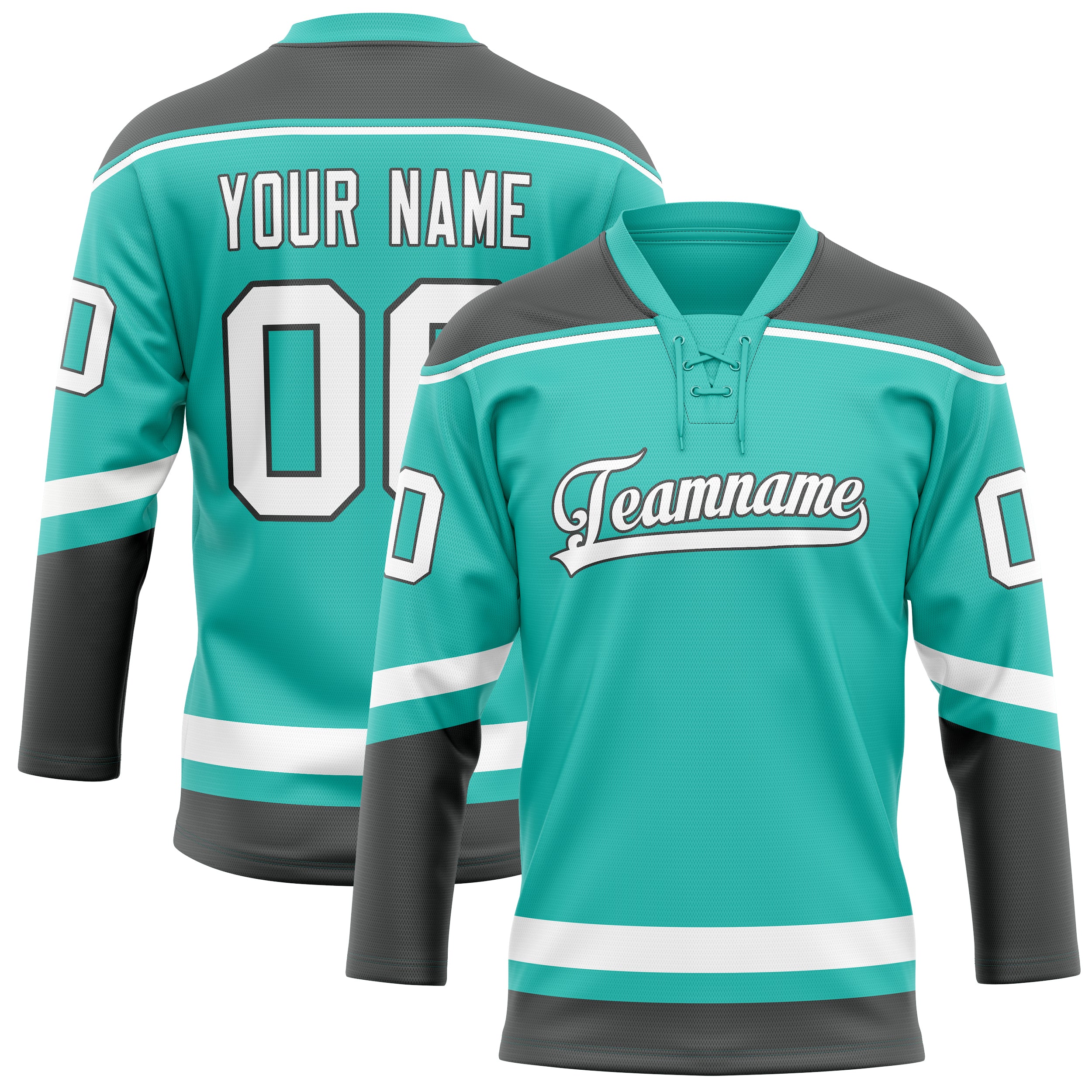 Maillot de hockey personnalisé gris aqua uni