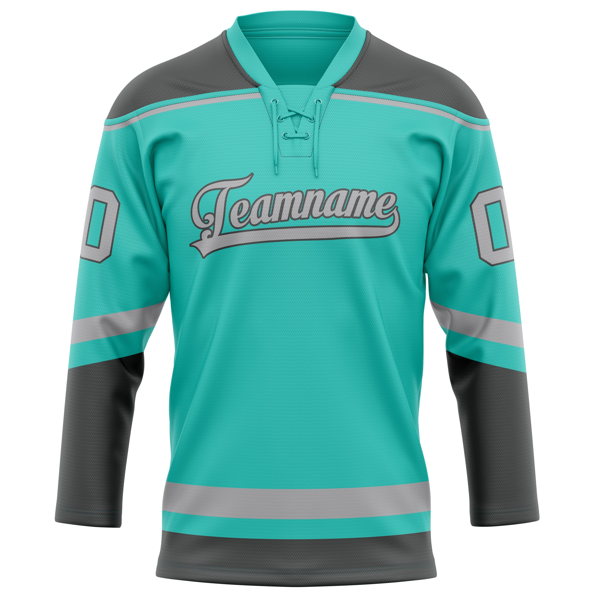 Maillot de hockey personnalisé gris aqua uni