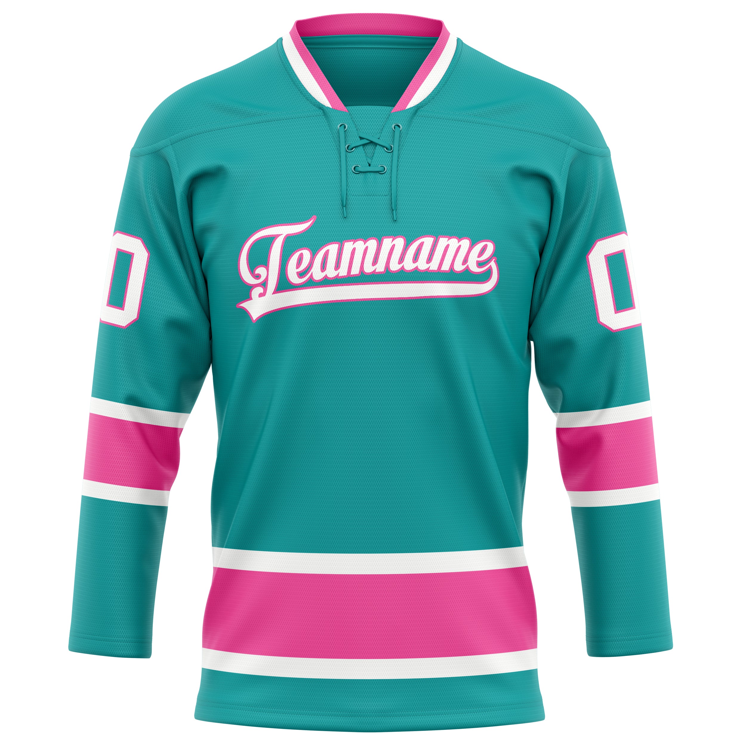 Maillot de hockey personnalisé rose turquoise uni
