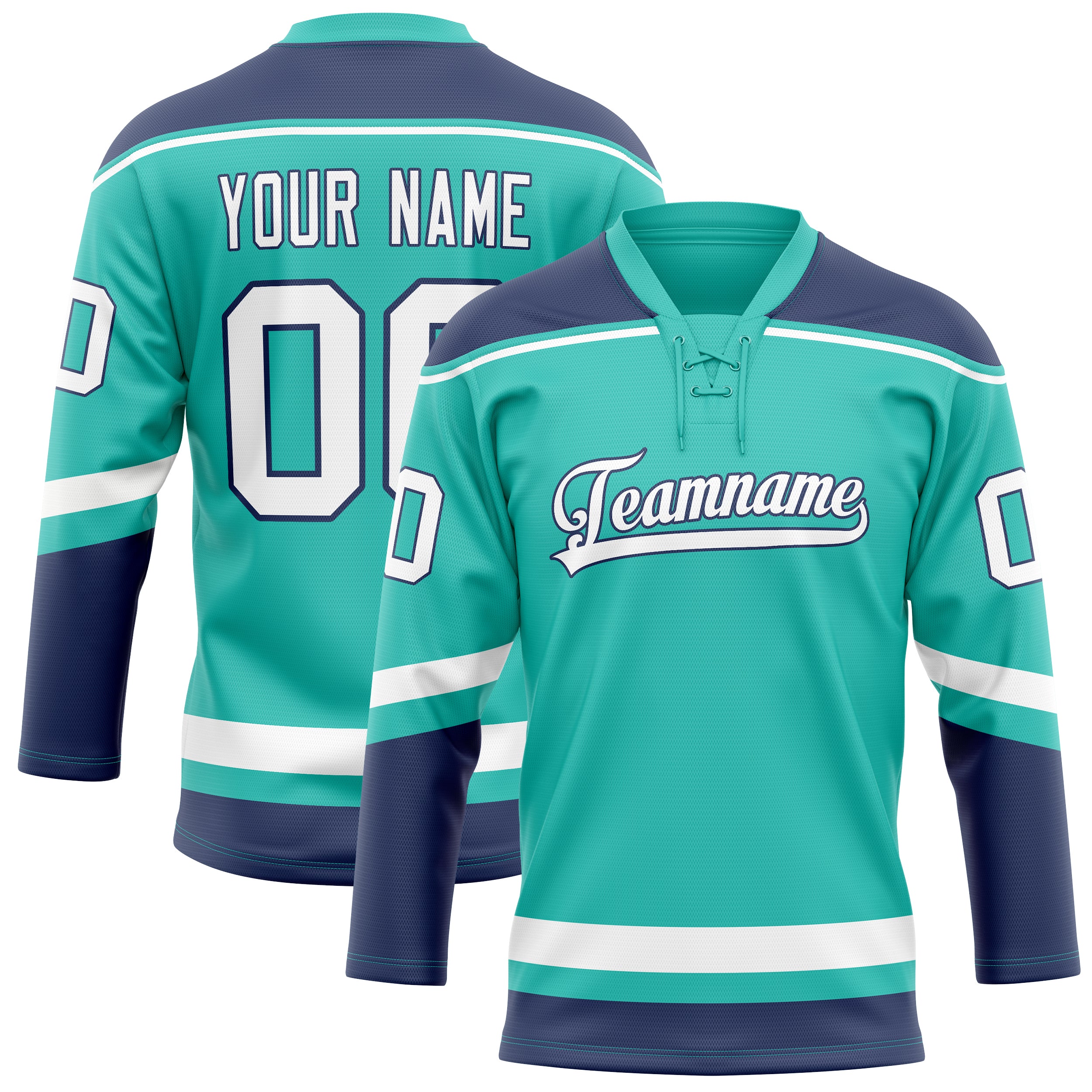 Maillot de hockey personnalisé bleu marine uni
