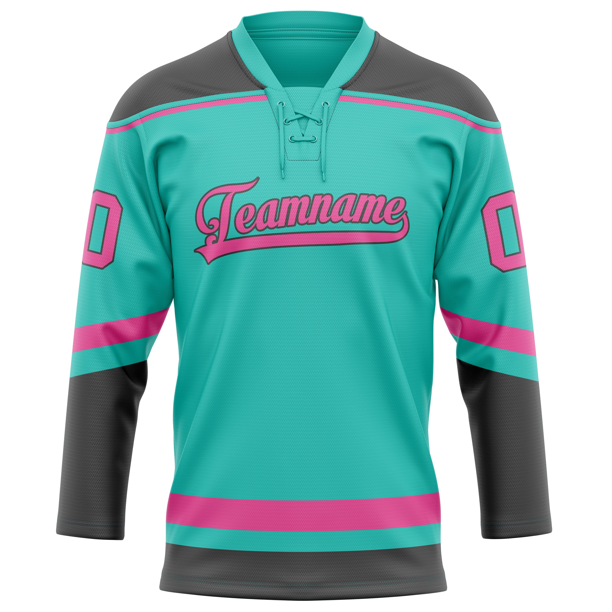 Maillot de hockey personnalisé rose turquoise uni