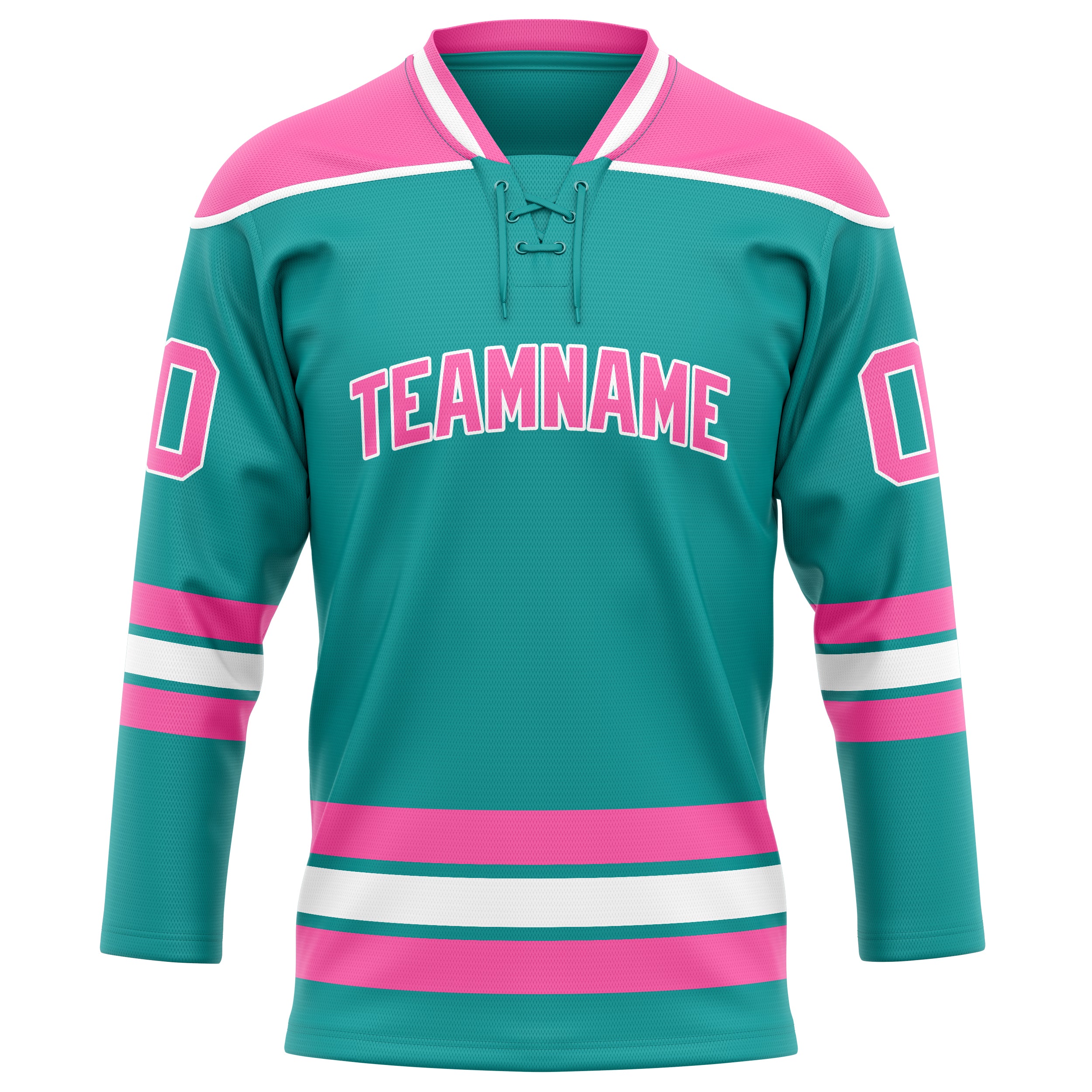 Maillot de hockey personnalisé rose turquoise uni