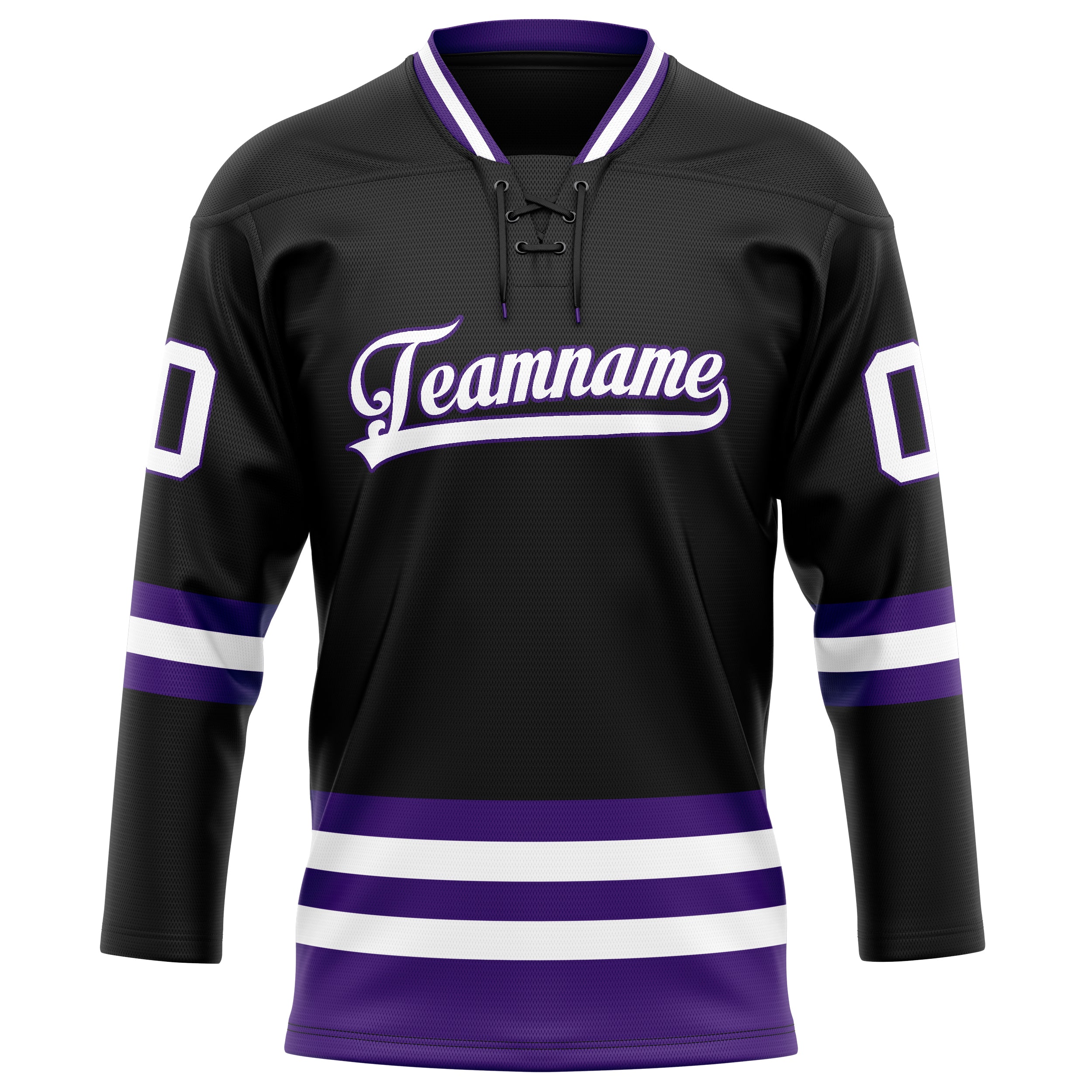 Maillot de hockey personnalisé noir et violet uni