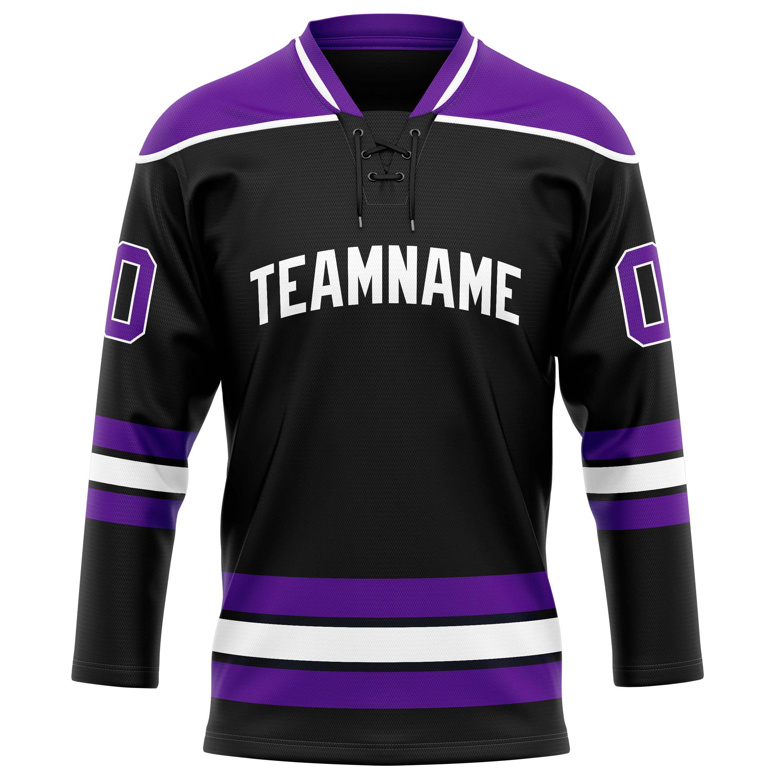 Maillot de hockey personnalisé noir et violet uni