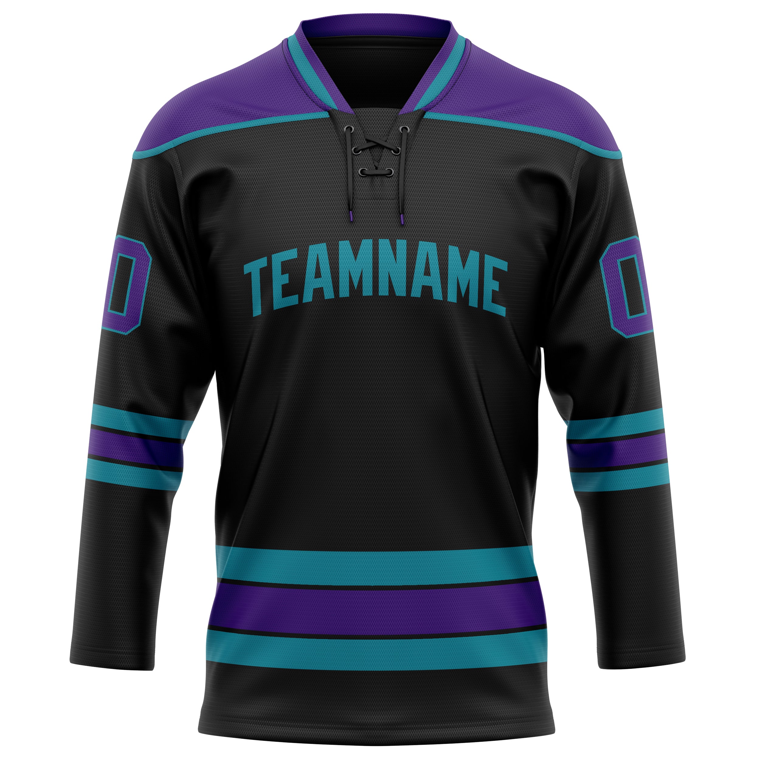 Maillot de hockey personnalisé noir et violet uni