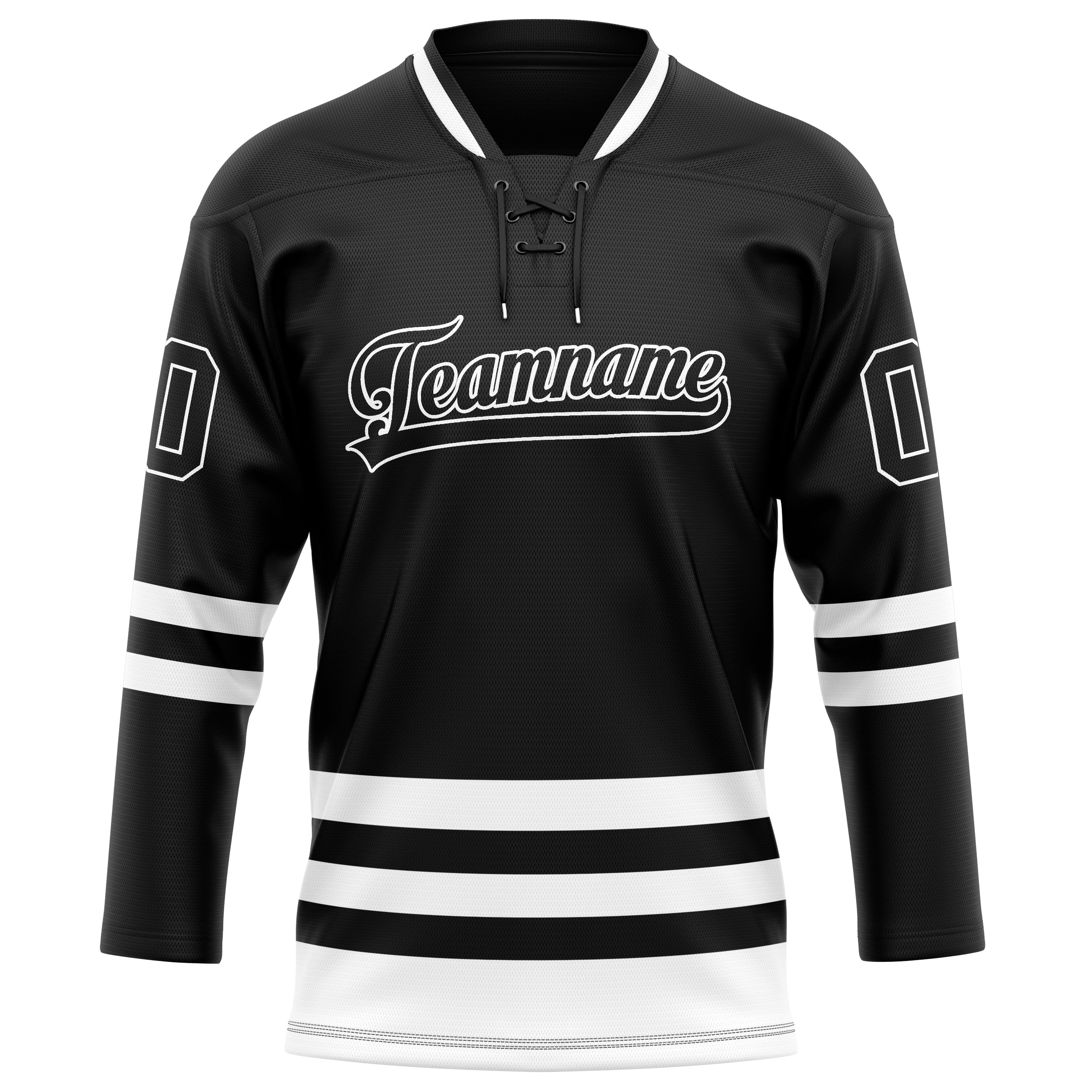 Maillot de hockey personnalisé noir et blanc uni