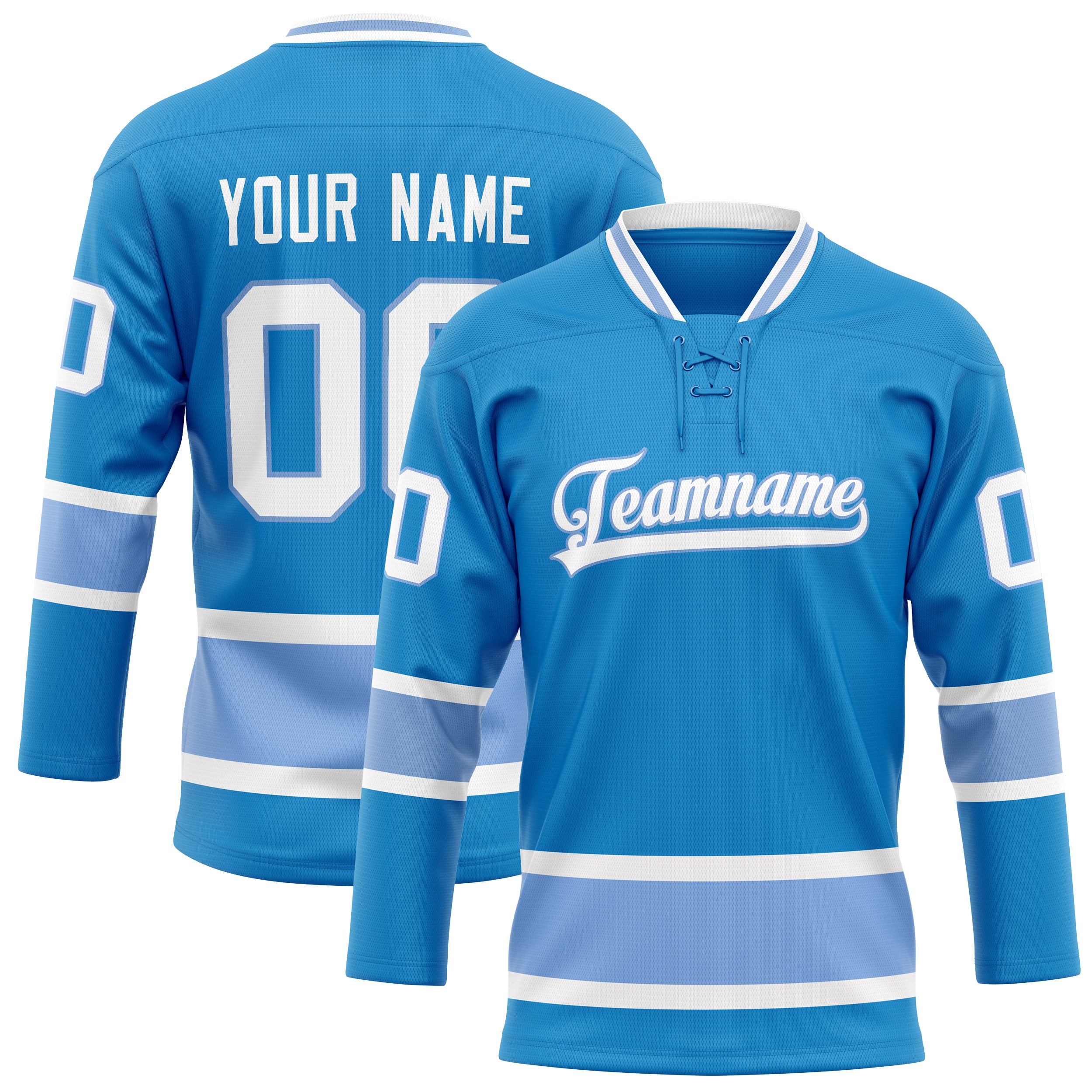 Maillot de hockey personnalisé bleu clair uni