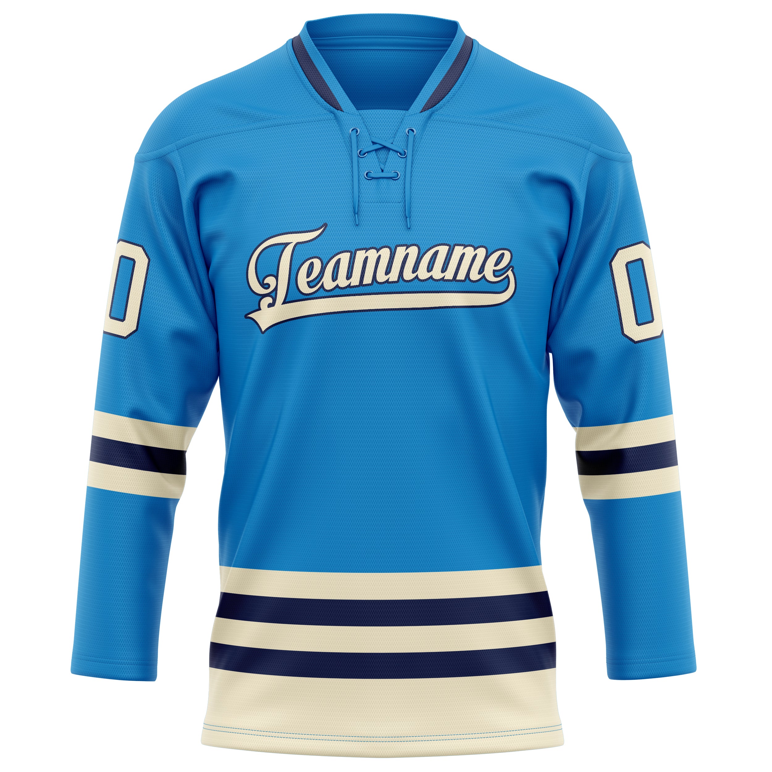Maillot de hockey personnalisé bleu crème uni