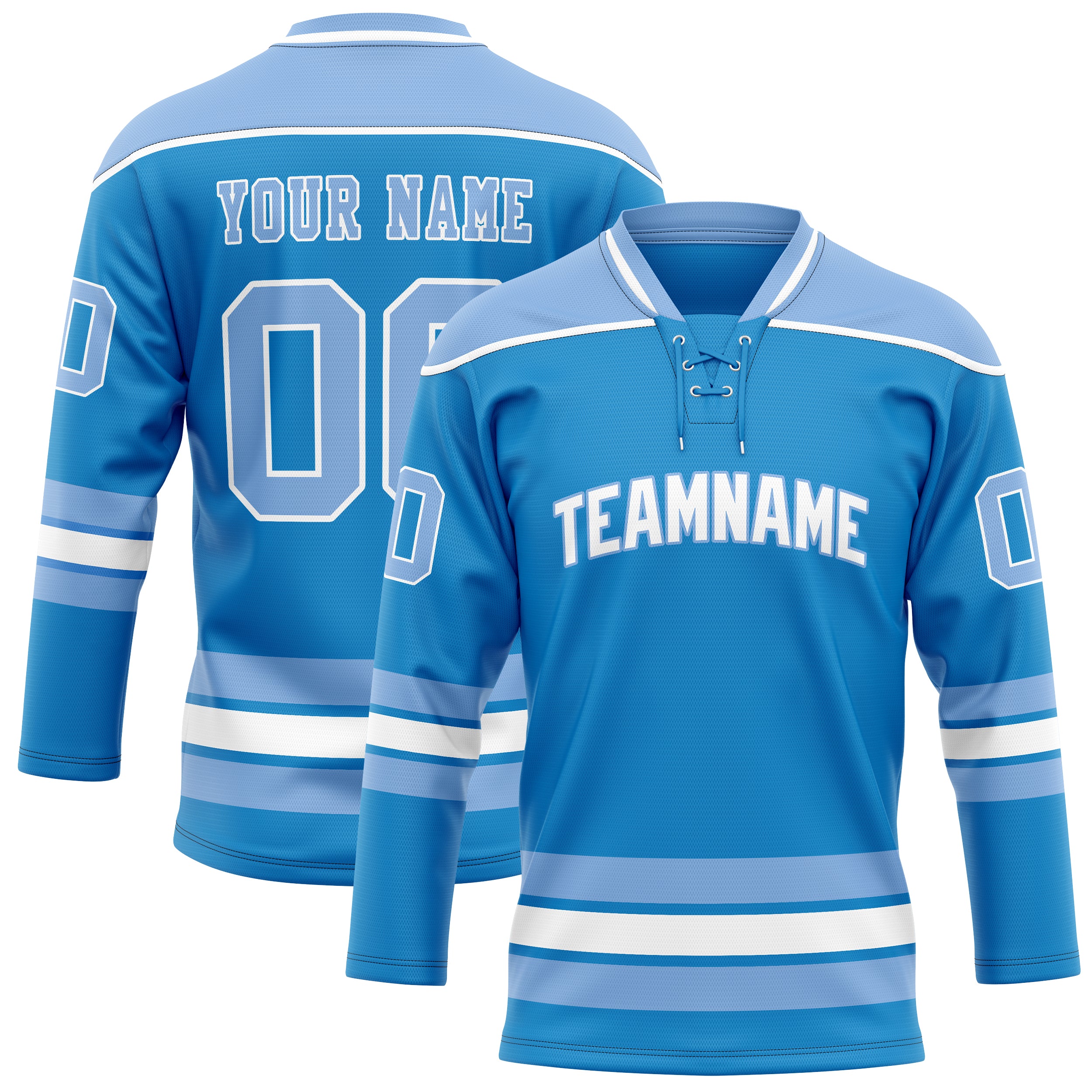 Maillot de hockey personnalisé bleu clair uni