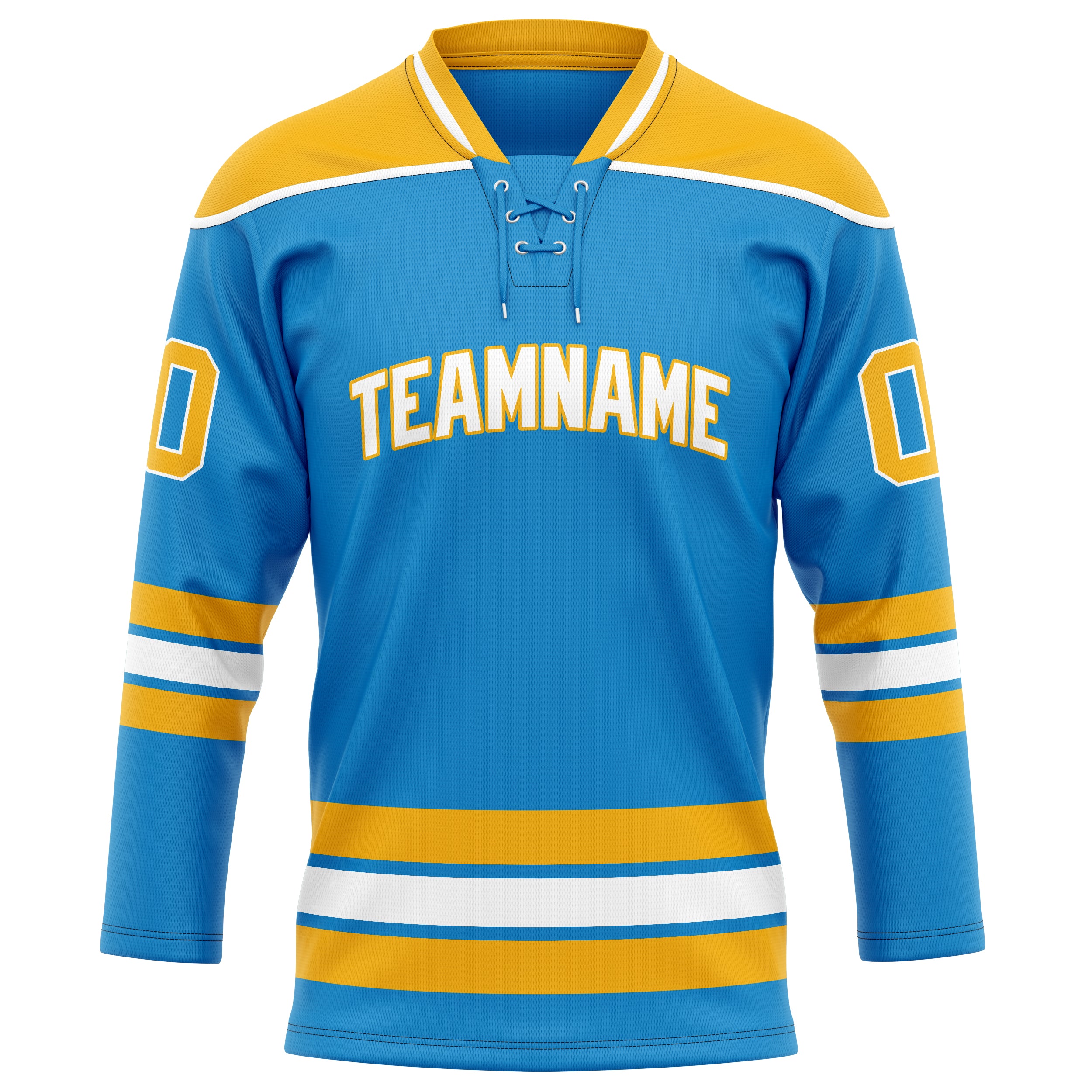 Maillot de hockey personnalisé bleu et or uni