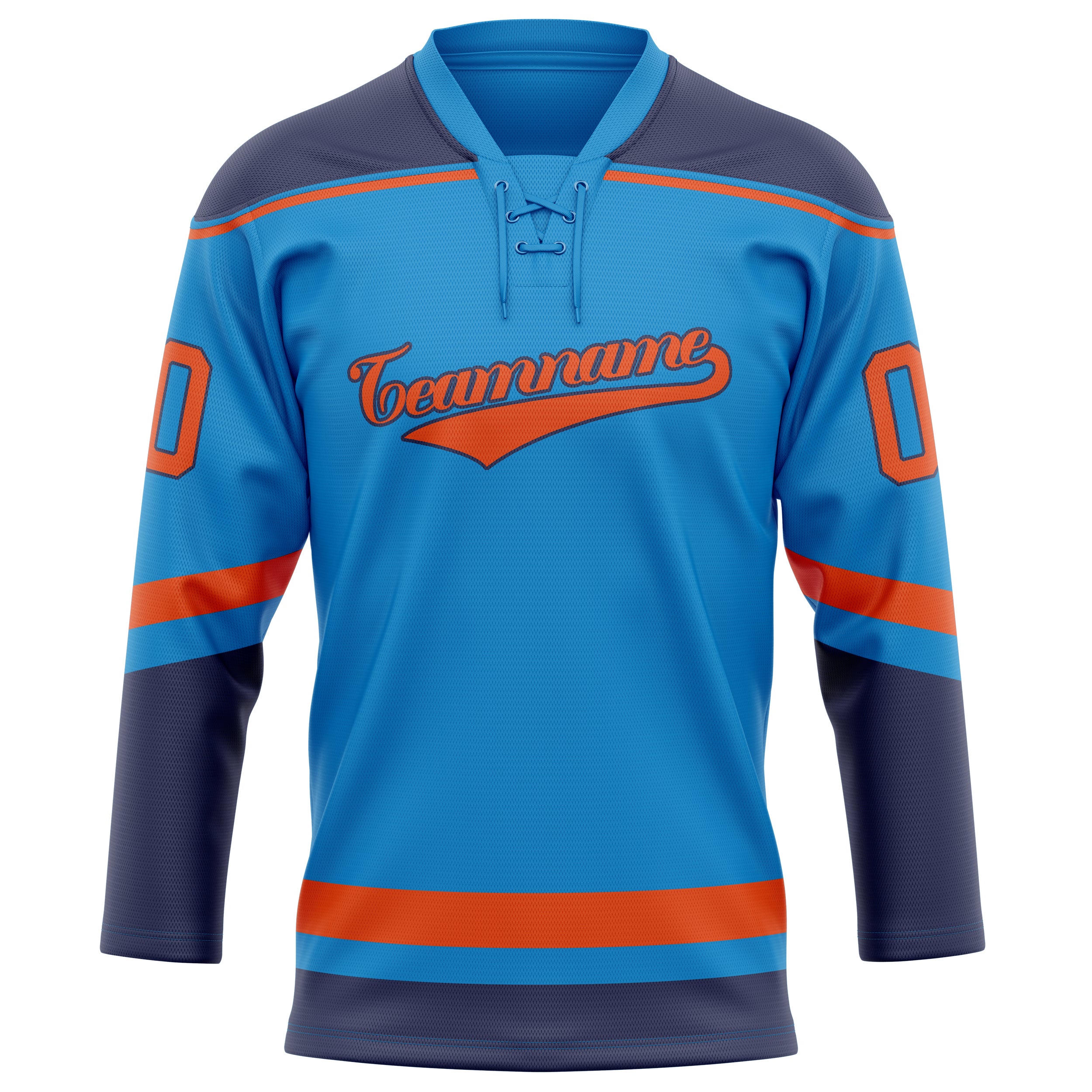 Maillot de hockey personnalisé bleu et rouge uni