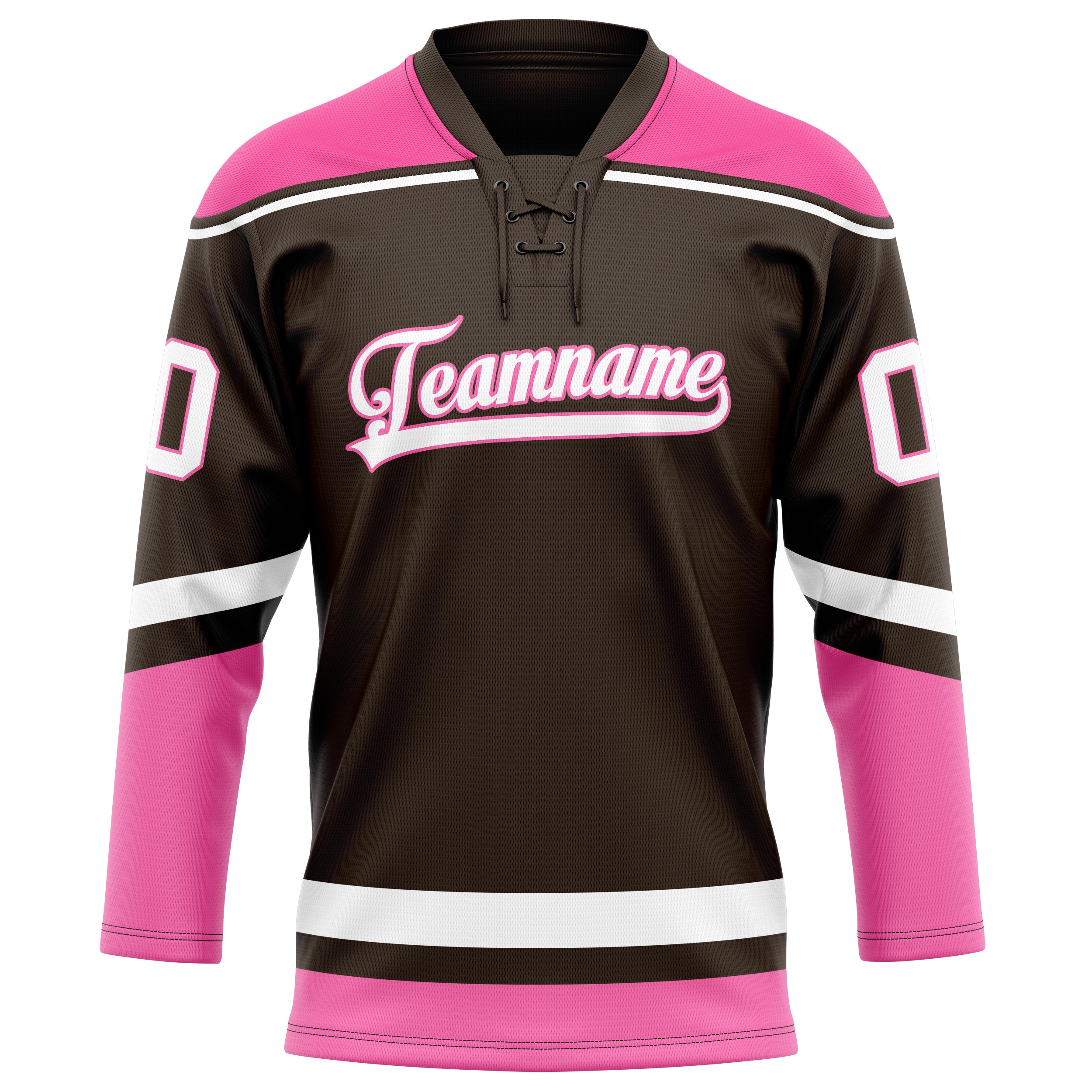 Maillot de hockey personnalisé marron et rose uni