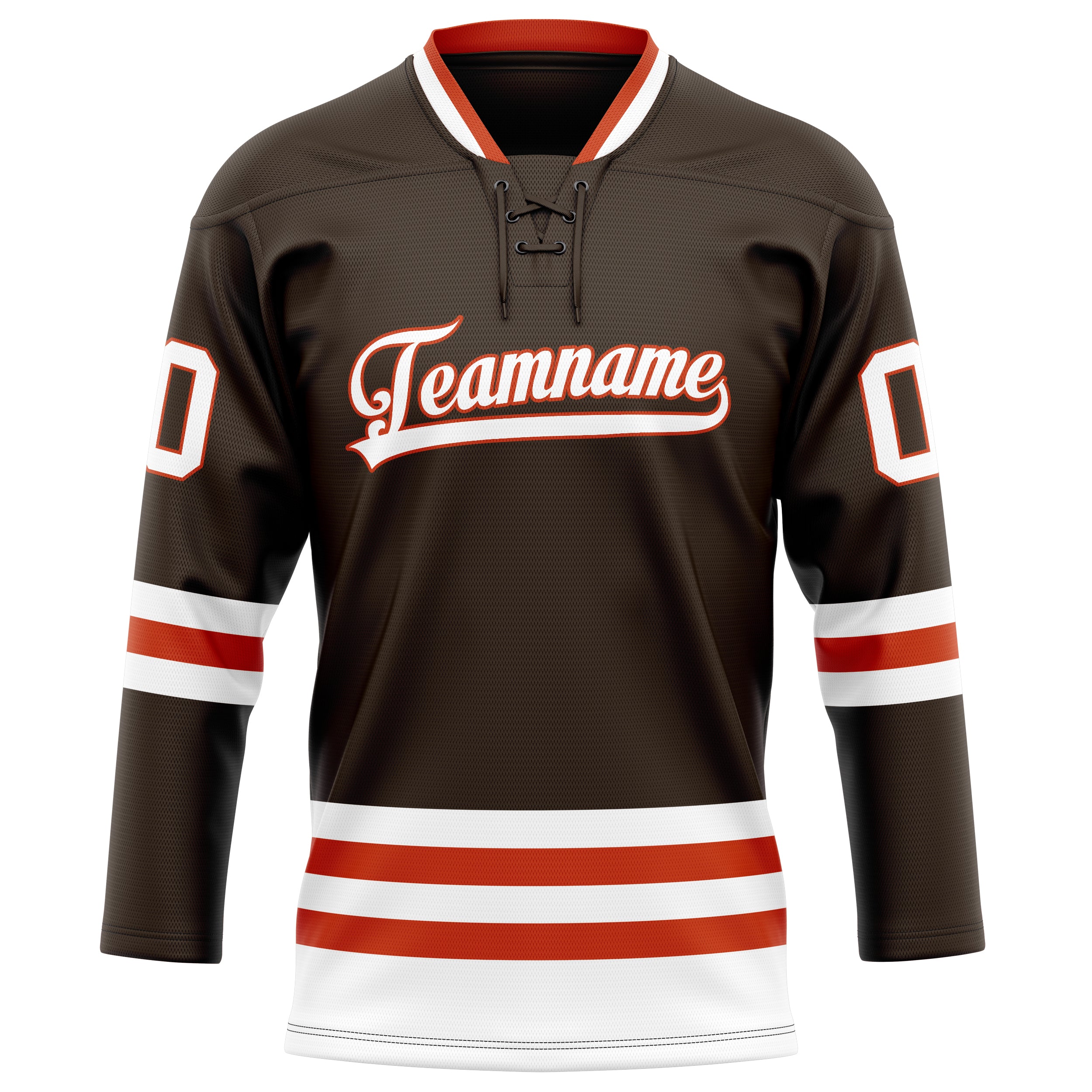 Maillot de hockey personnalisé marron et blanc uni