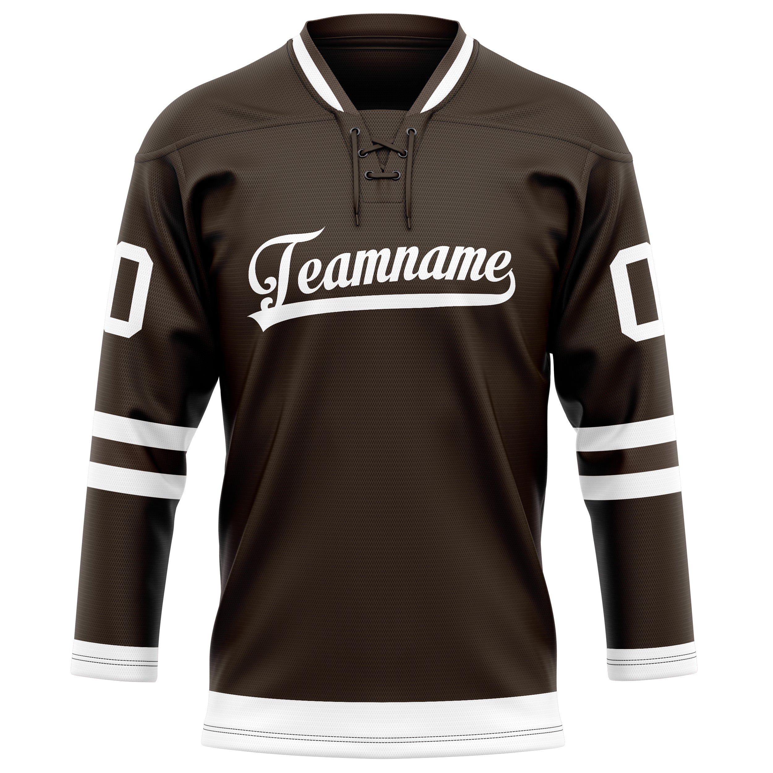 Maillot de hockey personnalisé marron et blanc uni