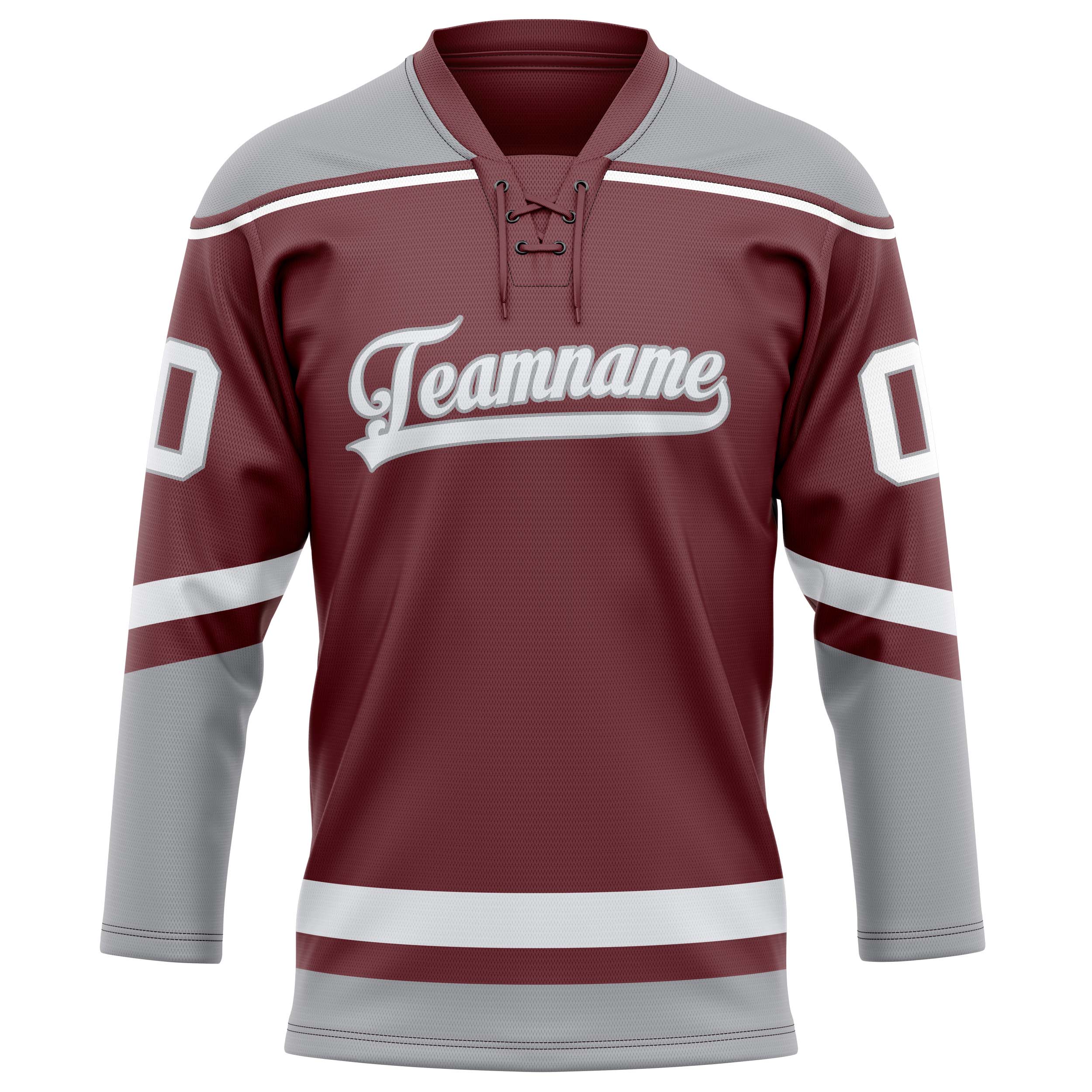 Maillot de hockey personnalisé marron et gris uni