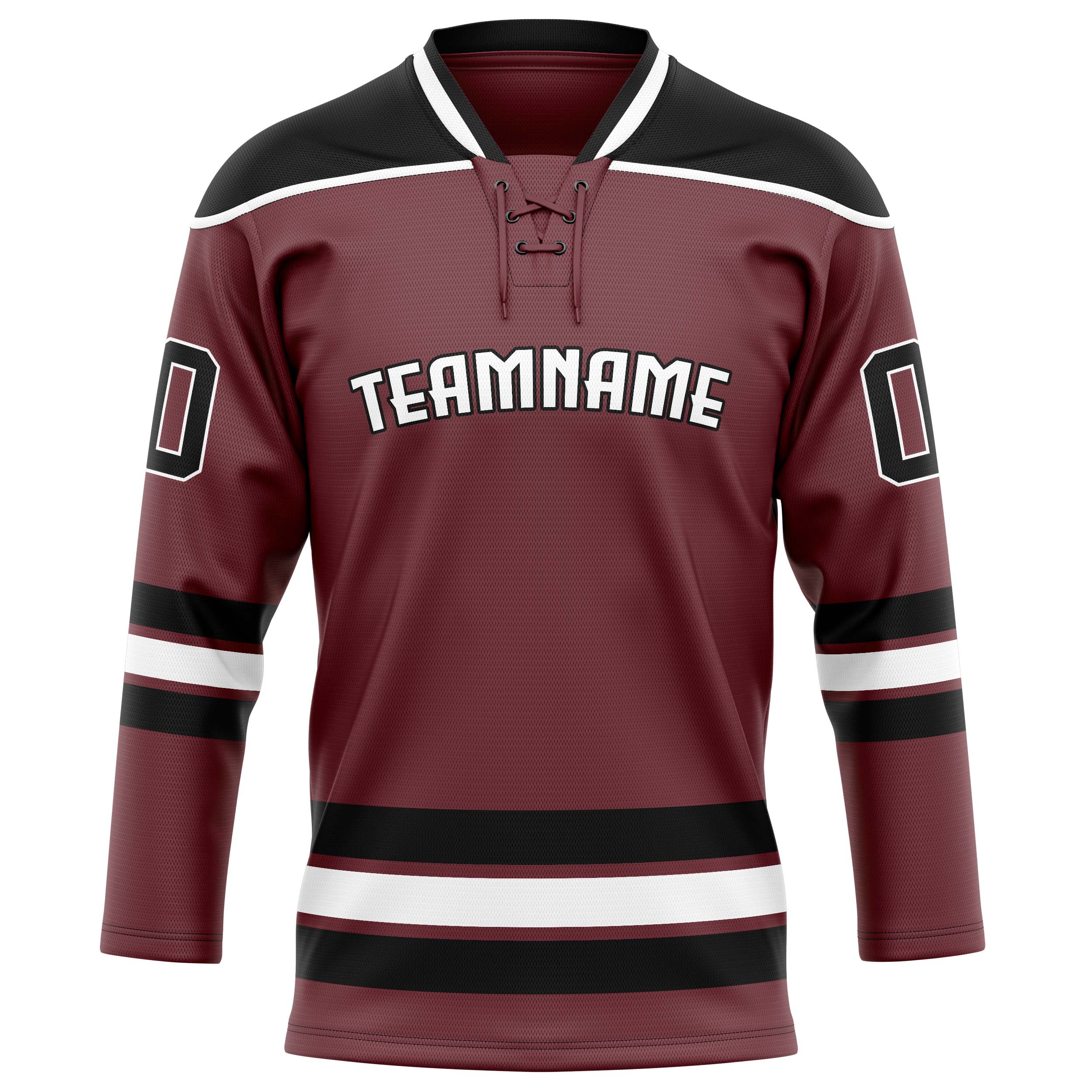 Maillot de hockey personnalisé marron et noir uni