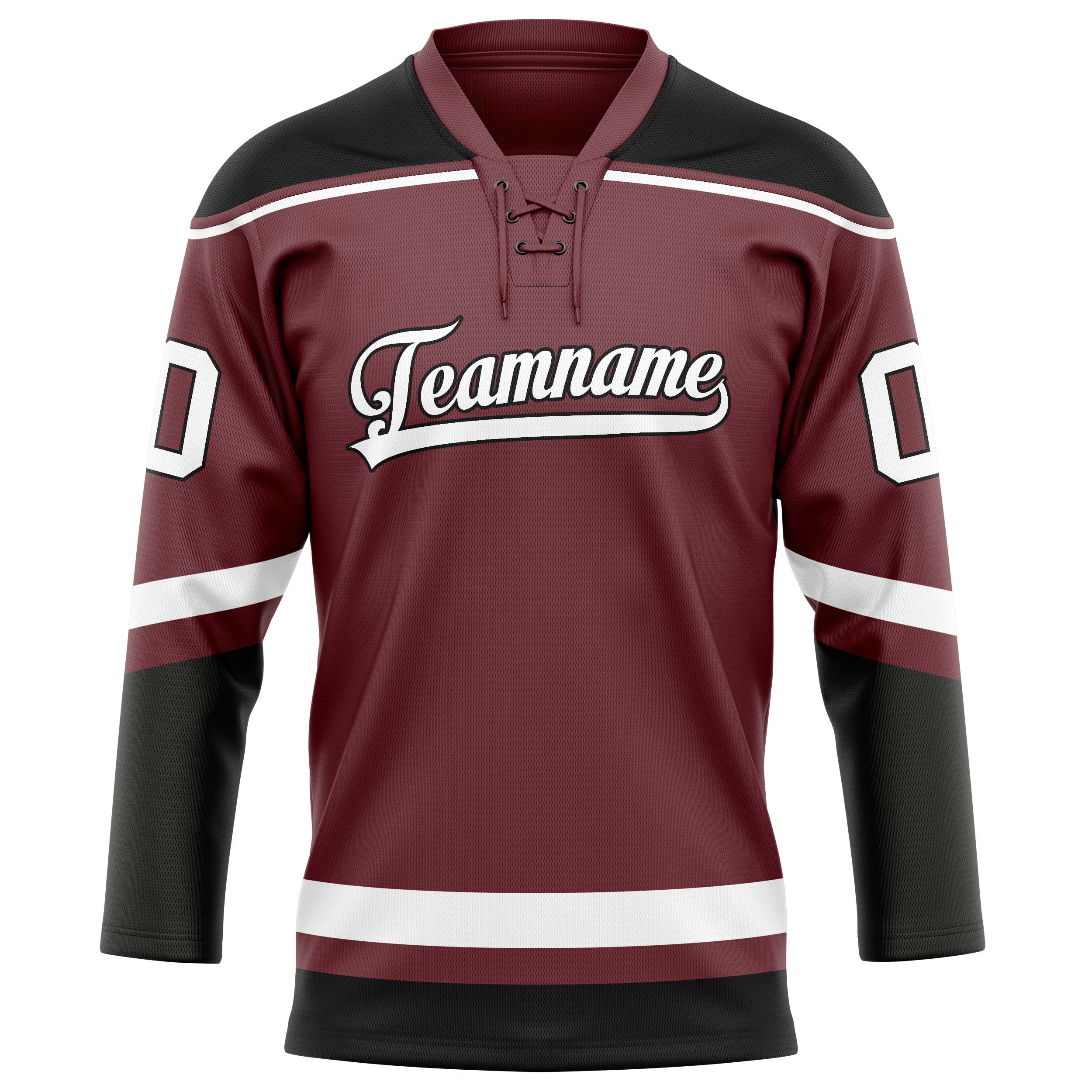 Maillot de hockey personnalisé marron et blanc uni