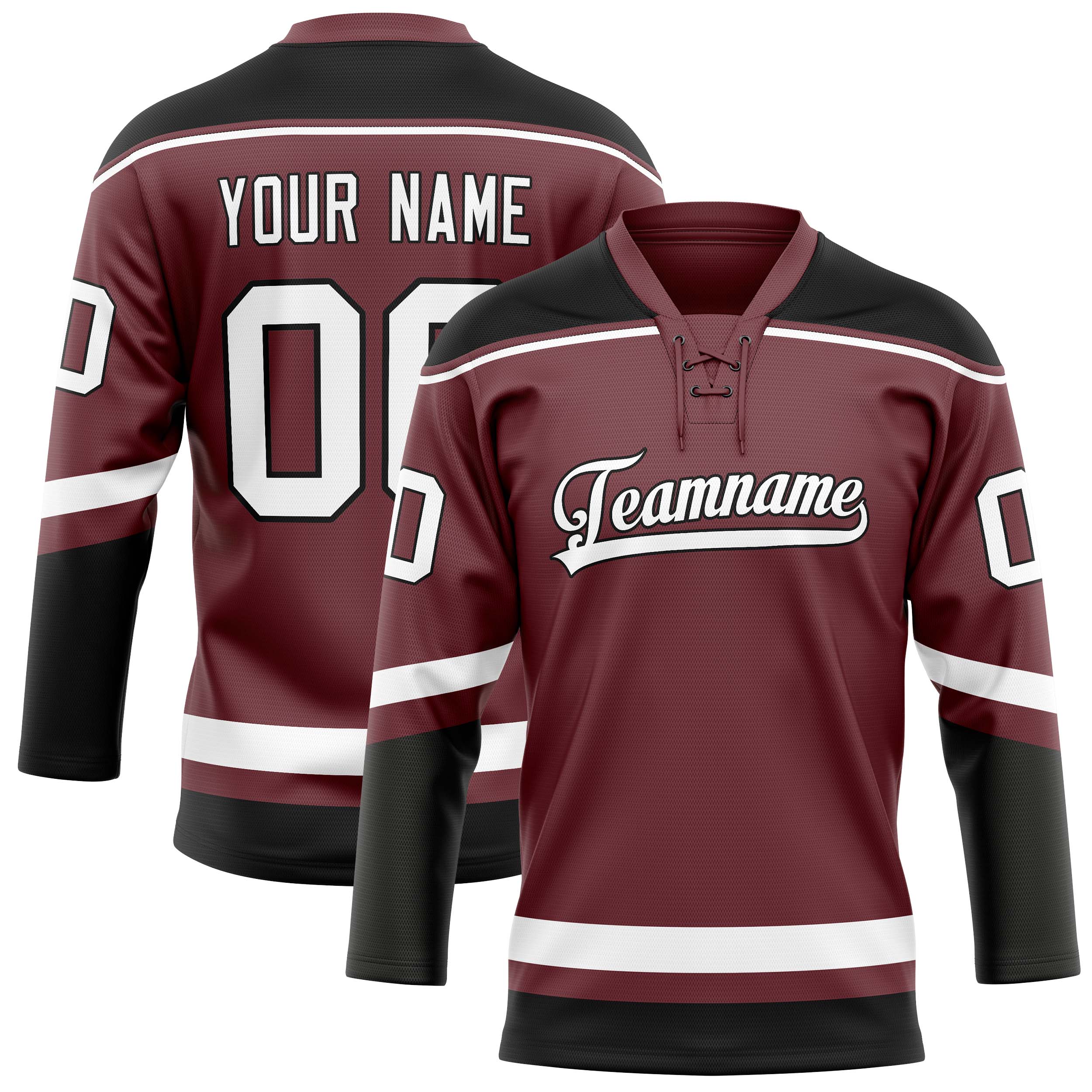 Maillot de hockey personnalisé marron et blanc uni
