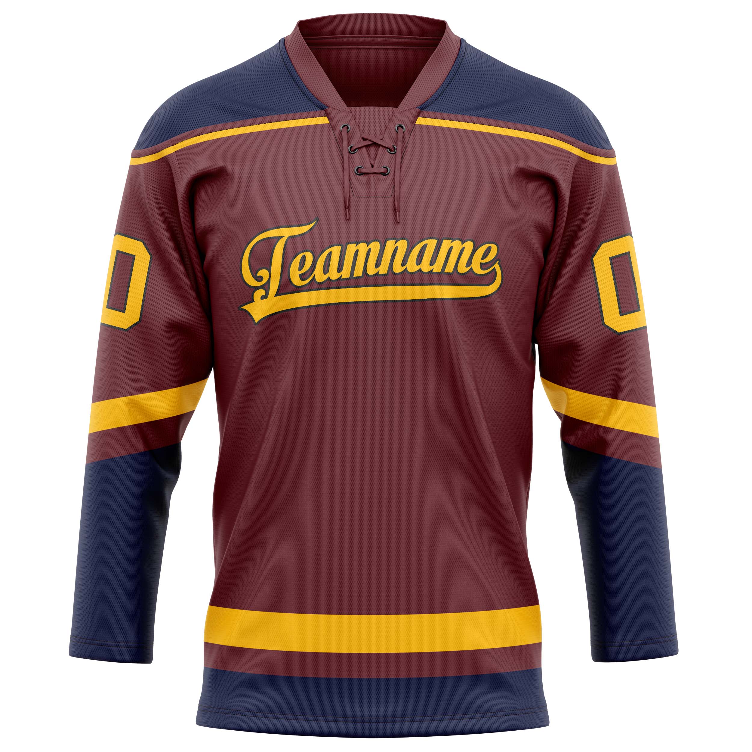 Maillot de hockey personnalisé marron marine uni