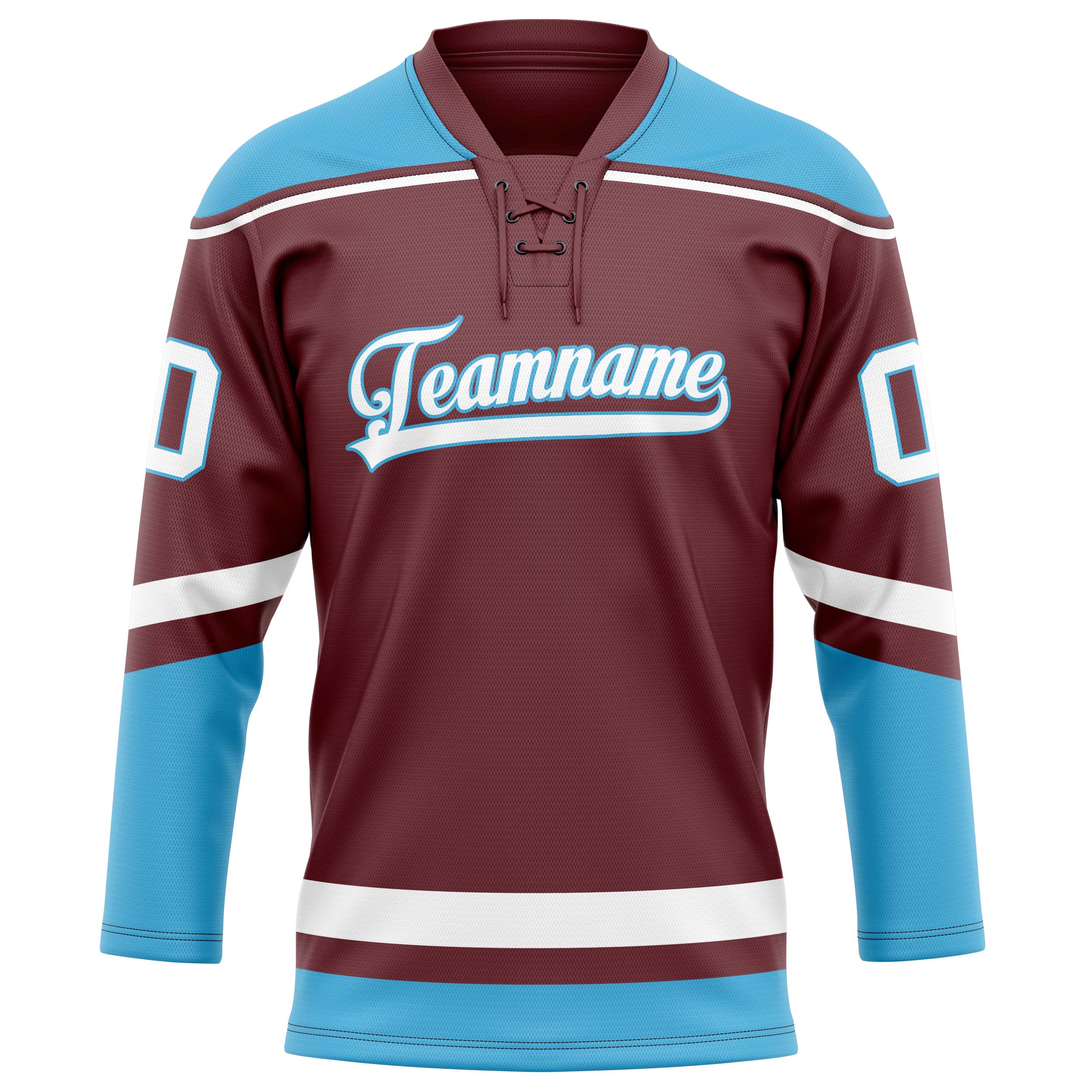 Maillot de hockey personnalisé marron et bleu uni
